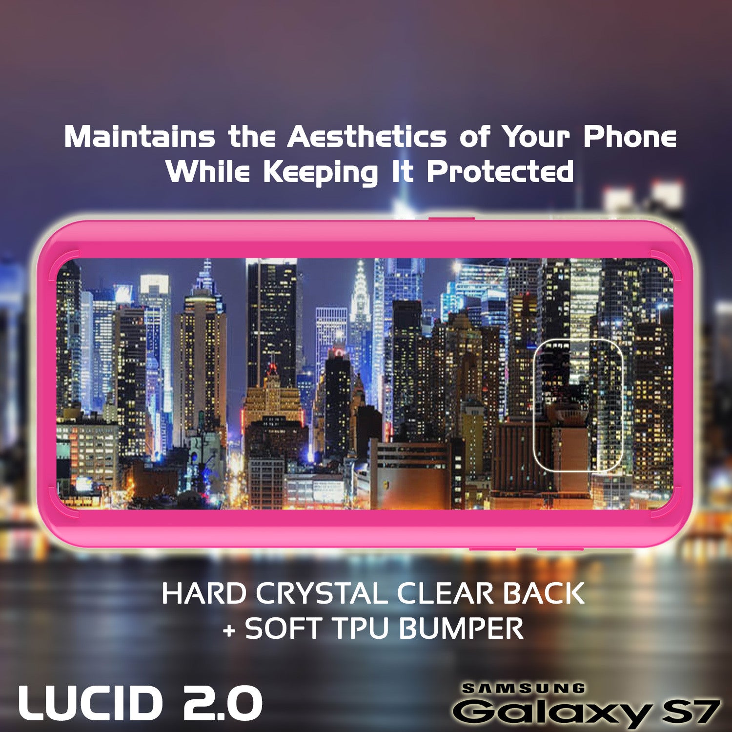 S7 Case Punkcase® LUCID 2.0 Pink Series w/ PUNK SHIELD Glass Screen Protector | Ultra Fit