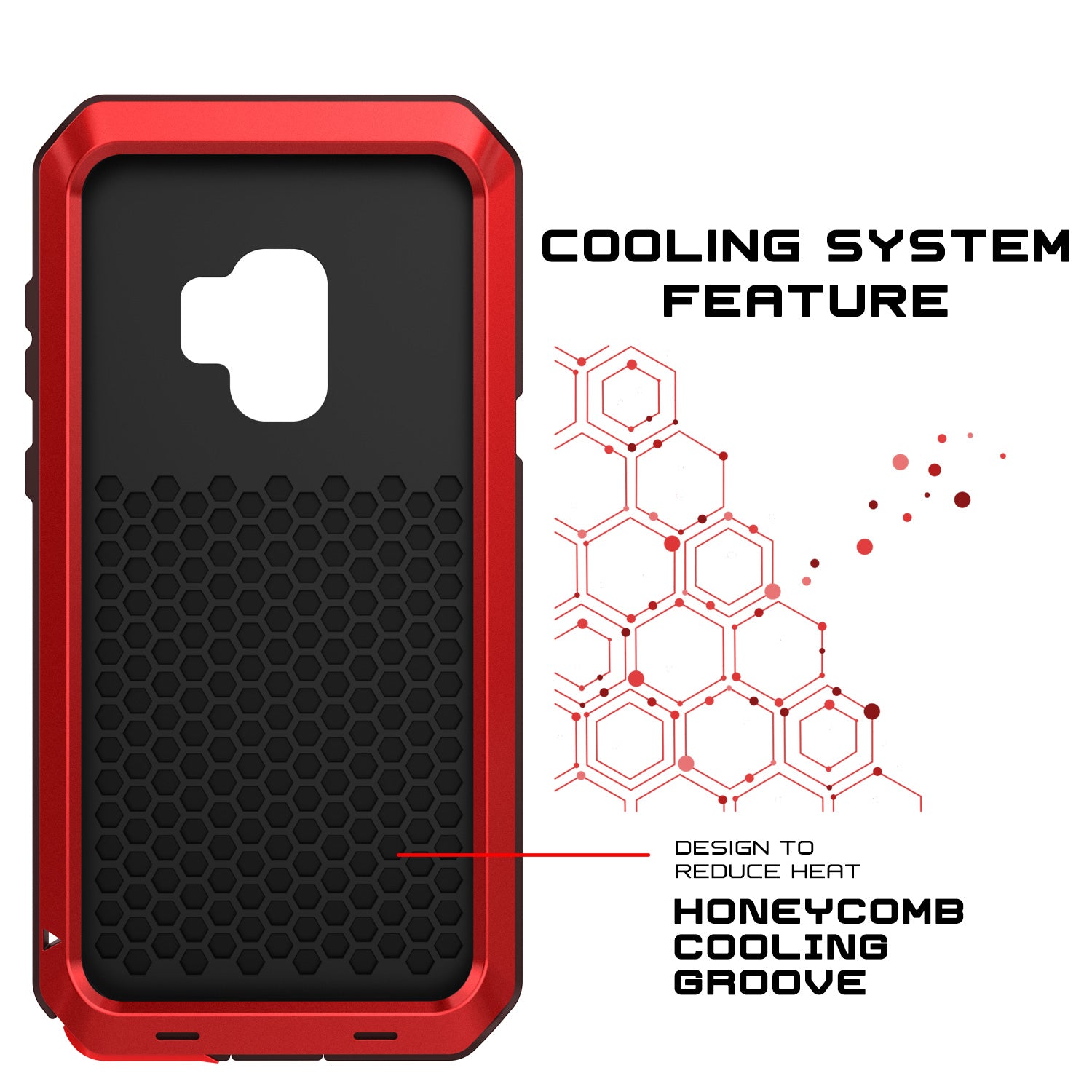 Galaxy S9 Plus Metal Case, Heavy Duty Military Grade Rugged Armor Cover [Red]