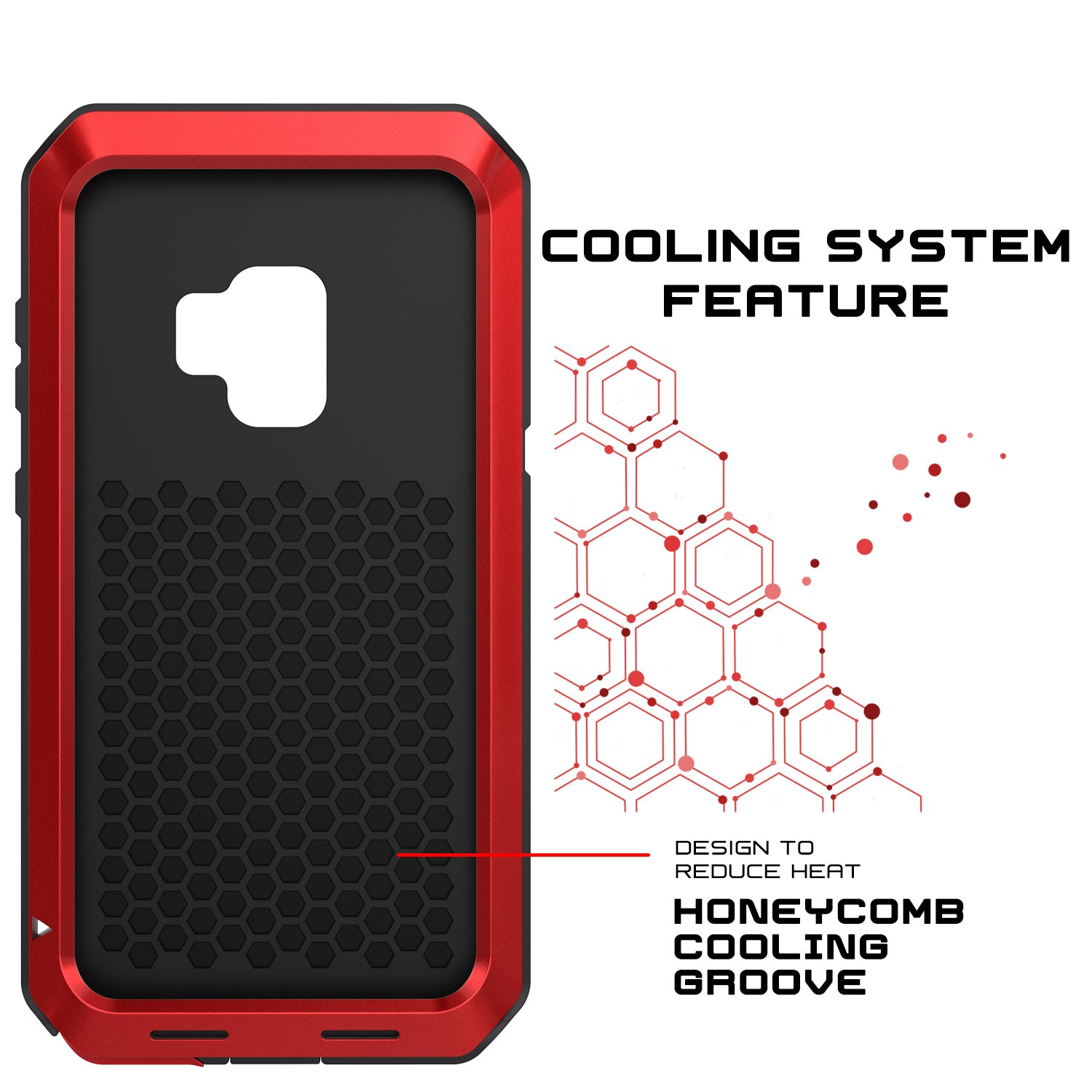 Galaxy S9 Metal Case, Heavy Duty Military Grade Rugged Armor Cover [Red]