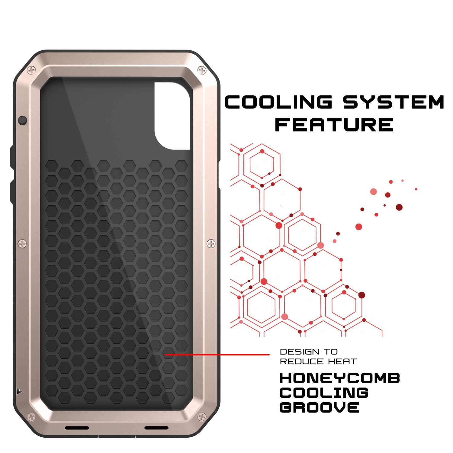 iPhone X Metal Case, Heavy Duty Military Grade Rugged Gold Armor Cover [shock proof] Hybrid Full Body Hard Aluminum & TPU Design