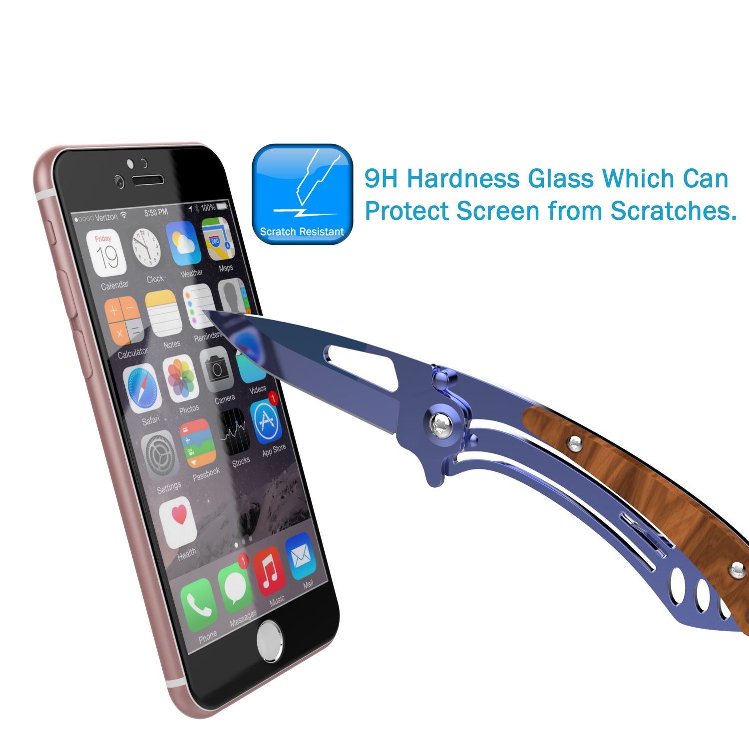 iPhone 6+/6s+ Plus  Black Screen Protector, Punkcase SHIELD Tempered Glass Protector 0.33mm Thick 9H