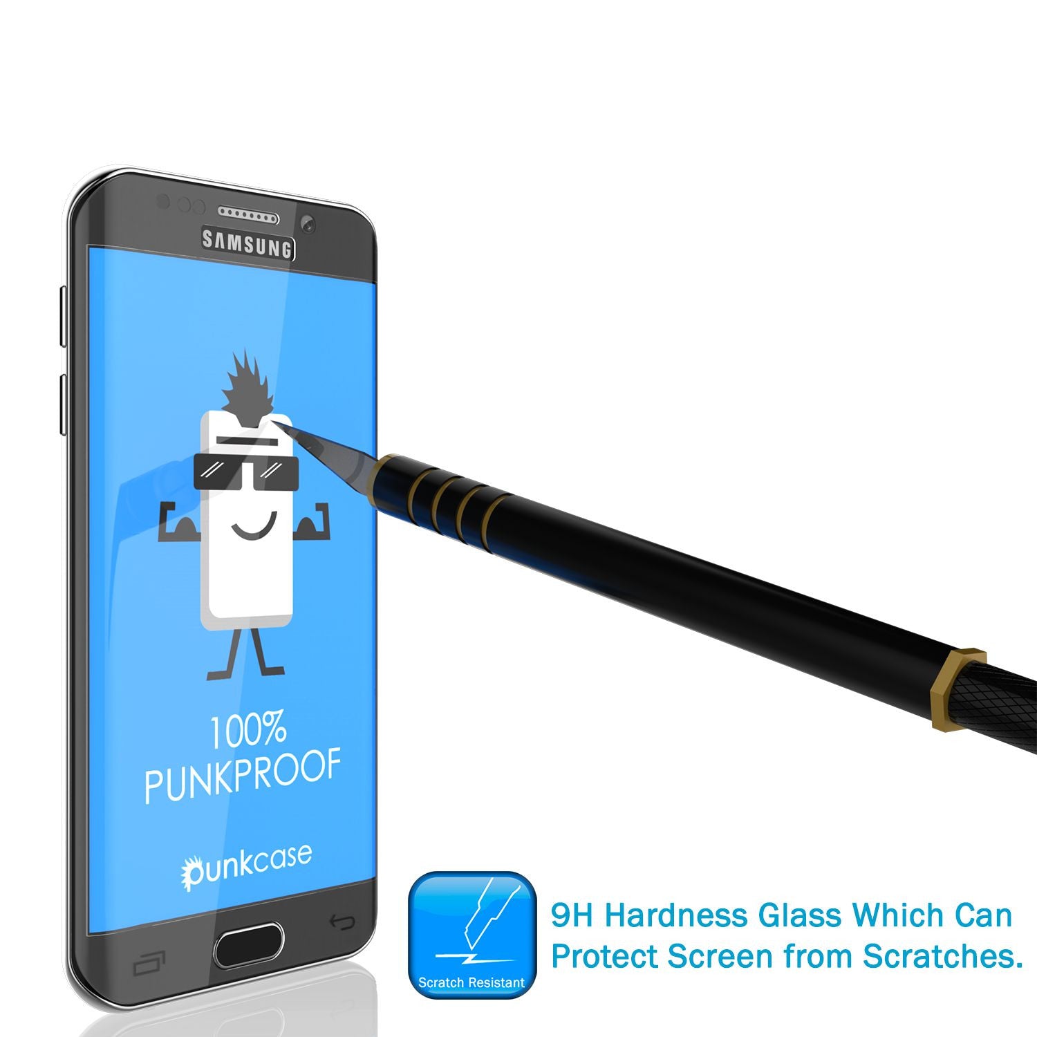 Galaxy S7 Clear Screen Protector, Punkcase Glass SHIELD Tempered Glass Protector 0.33mm Thick 9H