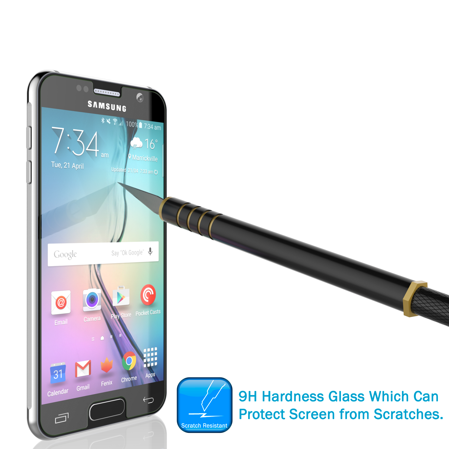 Galaxy s5 Punkcase Glass SHIELD Tempered Glass Screen Protector 0.33mm Thick 9H Glass Screen