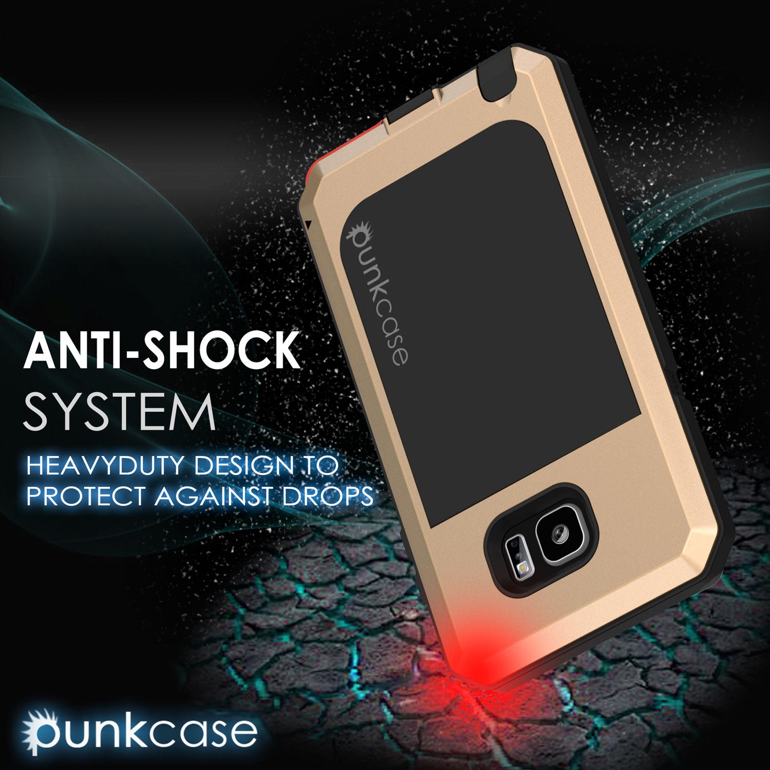 Note 5 Case, Punkcase® METALLIC Series GOLD w/ TEMPERED GLASS | Aluminum Frame