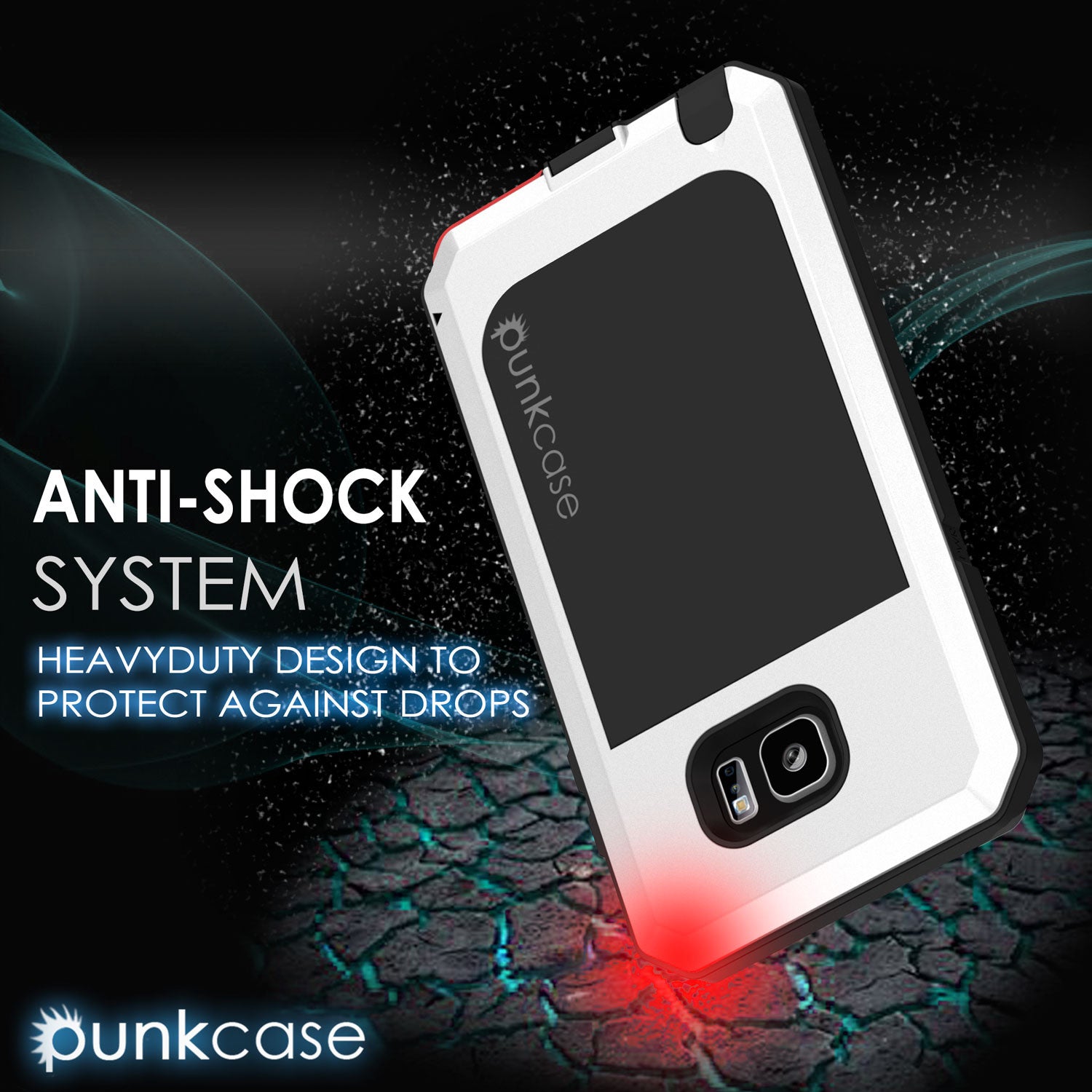 Note 5 Case, Punkcase® METALLIC Series WHITE w/ TEMPERED GLASS | Aluminum Frame