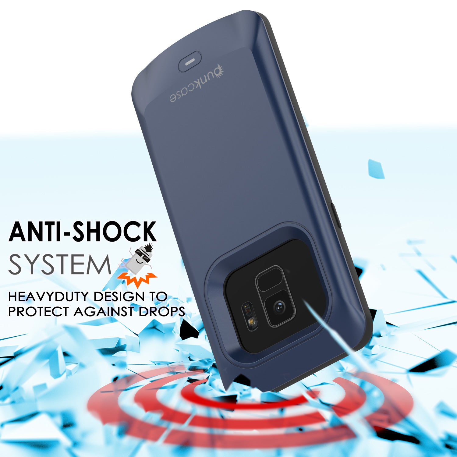 Galaxy S9 Battery Case, PunkJuice 5000mAH Fast Charging Power Bank Case [Navy]