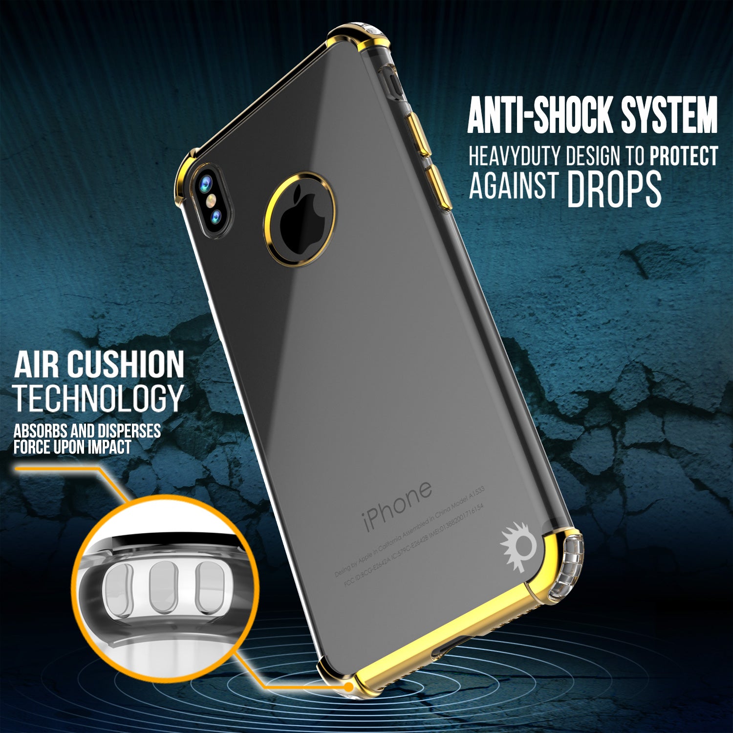 iPhone X Case, Punkcase BLAZE Gold Series Protective Cover W/ PunkShield Screen Protector