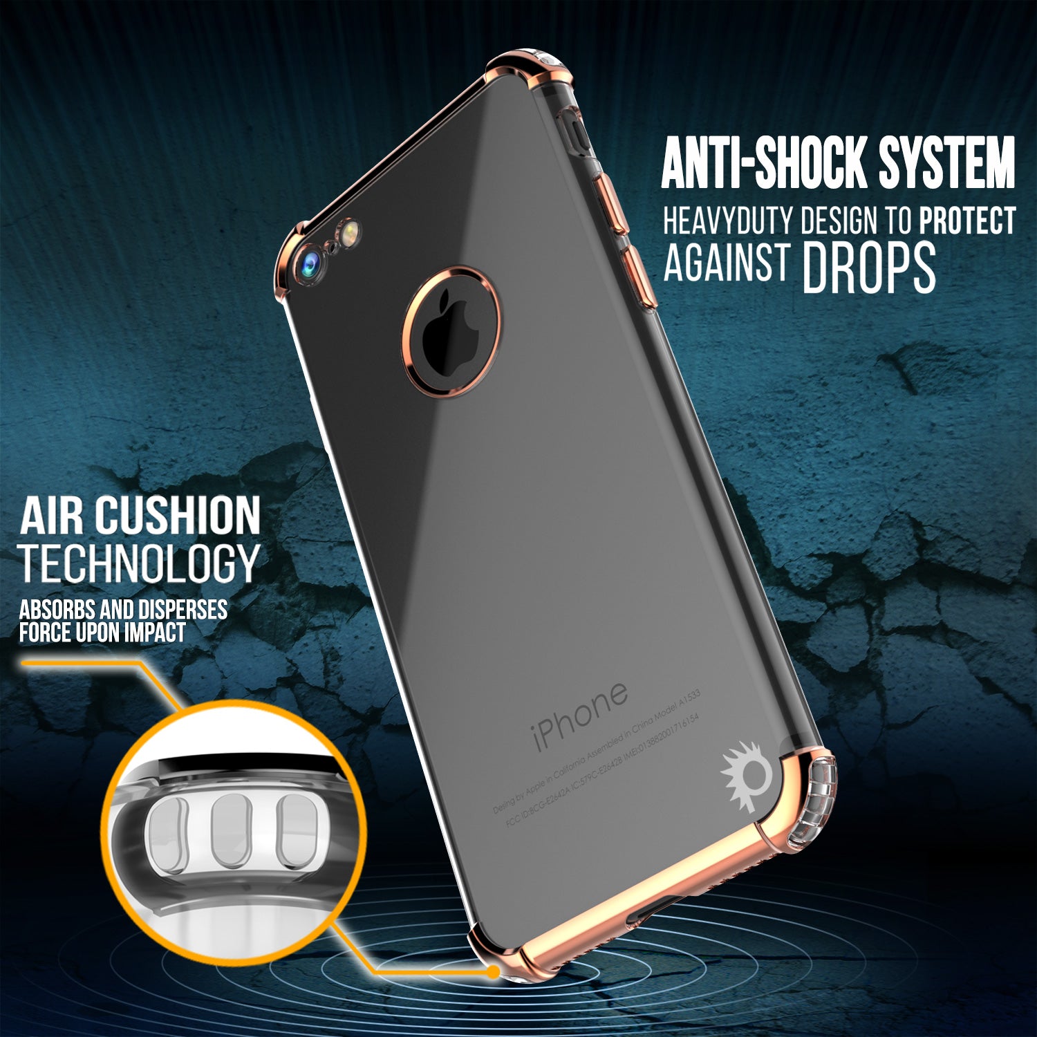 iPhone 8 Case, Punkcase [BLAZE ROSEGOLD SERIES] Protective Cover W/ PunkShield Screen Protector