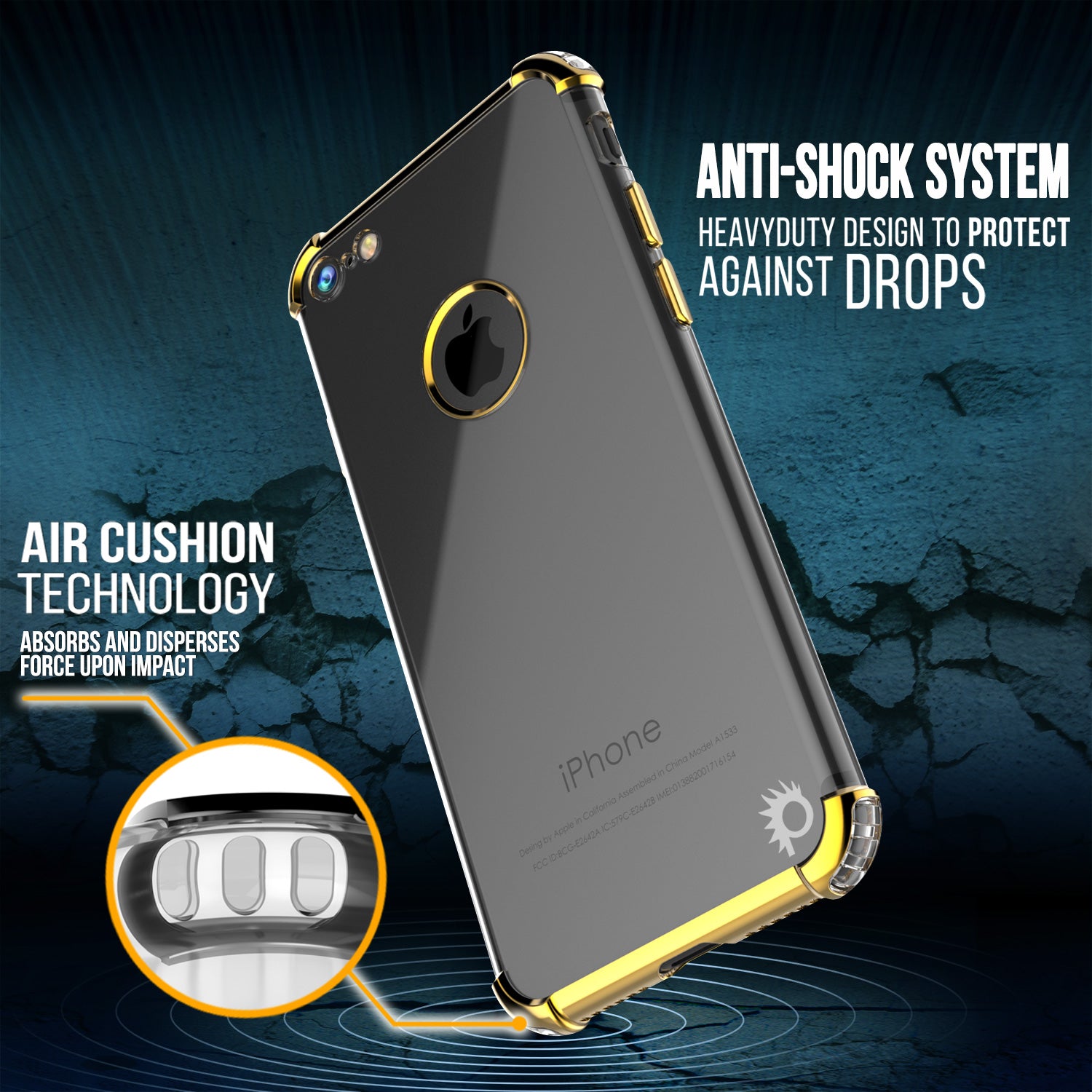 iPhone 7 Case, Punkcase [BLAZE GOLD SERIES] Protective Cover W/ PunkShield Screen Protector
