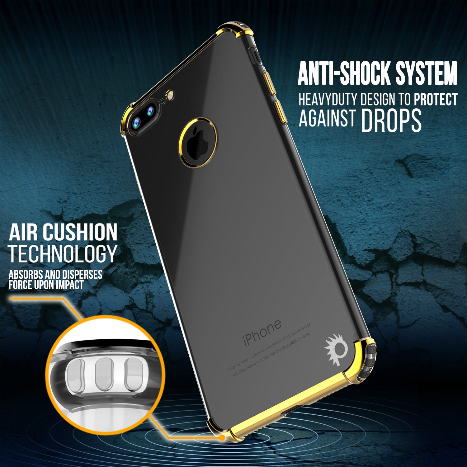 iPhone 7 PLUS Case, Punkcase [BLAZE Gold SERIES] Protective Cover W/ PunkShield Screen Protector