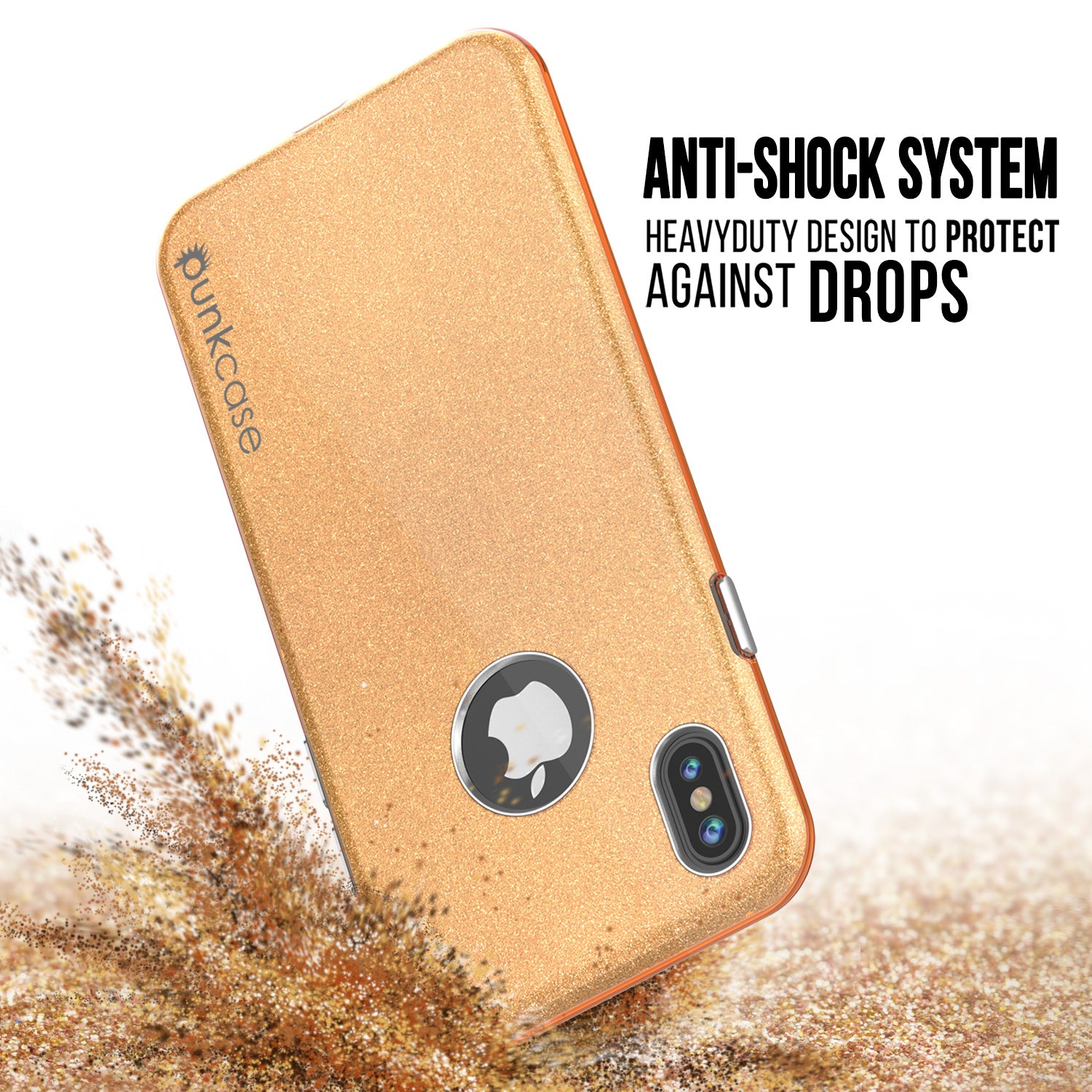 iPhone X Case, Punkcase Galactic 2.0 Series Ultra Slim w/ Tempered Glass Screen Protector | [Gold]