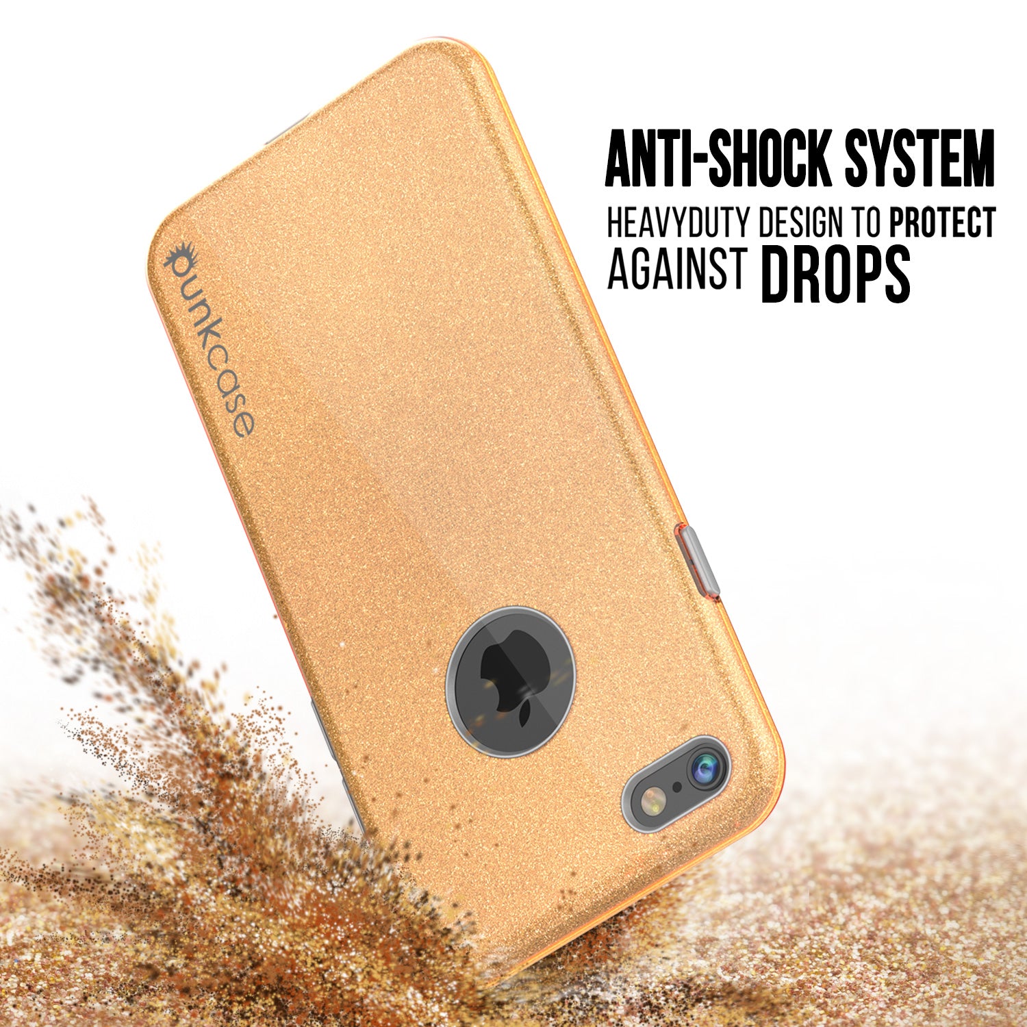 iPhone 8 Case, Punkcase Galactic 2.0 Series Ultra Slim Protective Armor TPU Cover [Gold]
