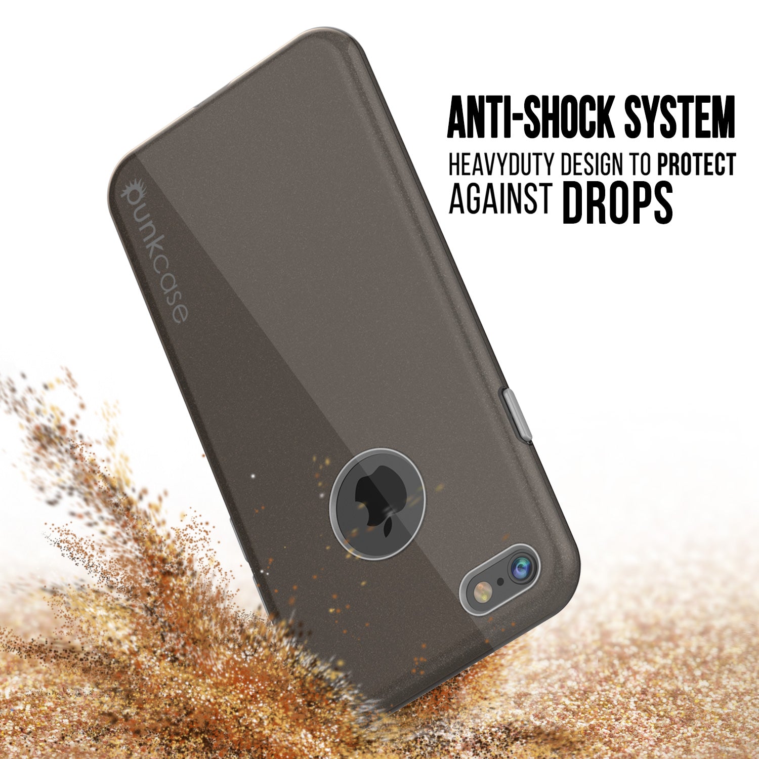 iPhone 8 Case, Punkcase Galactic 2.0 Series Ultra Slim Protective Armor TPU Cover [Black/Grey]