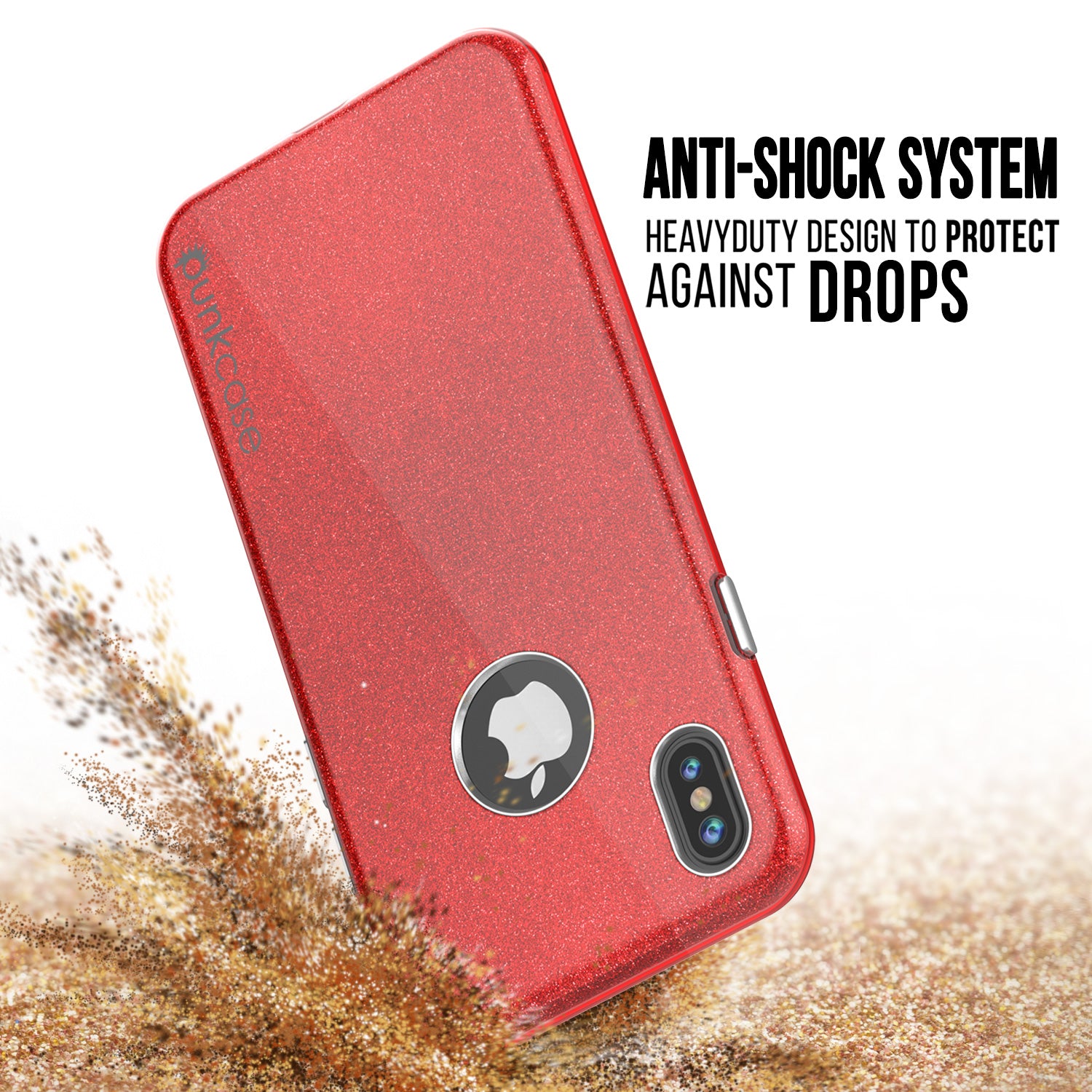 iPhone X Case, Punkcase Galactic 2.0 Series Ultra Slim w/ Tempered Glass Screen Protector | [Red]