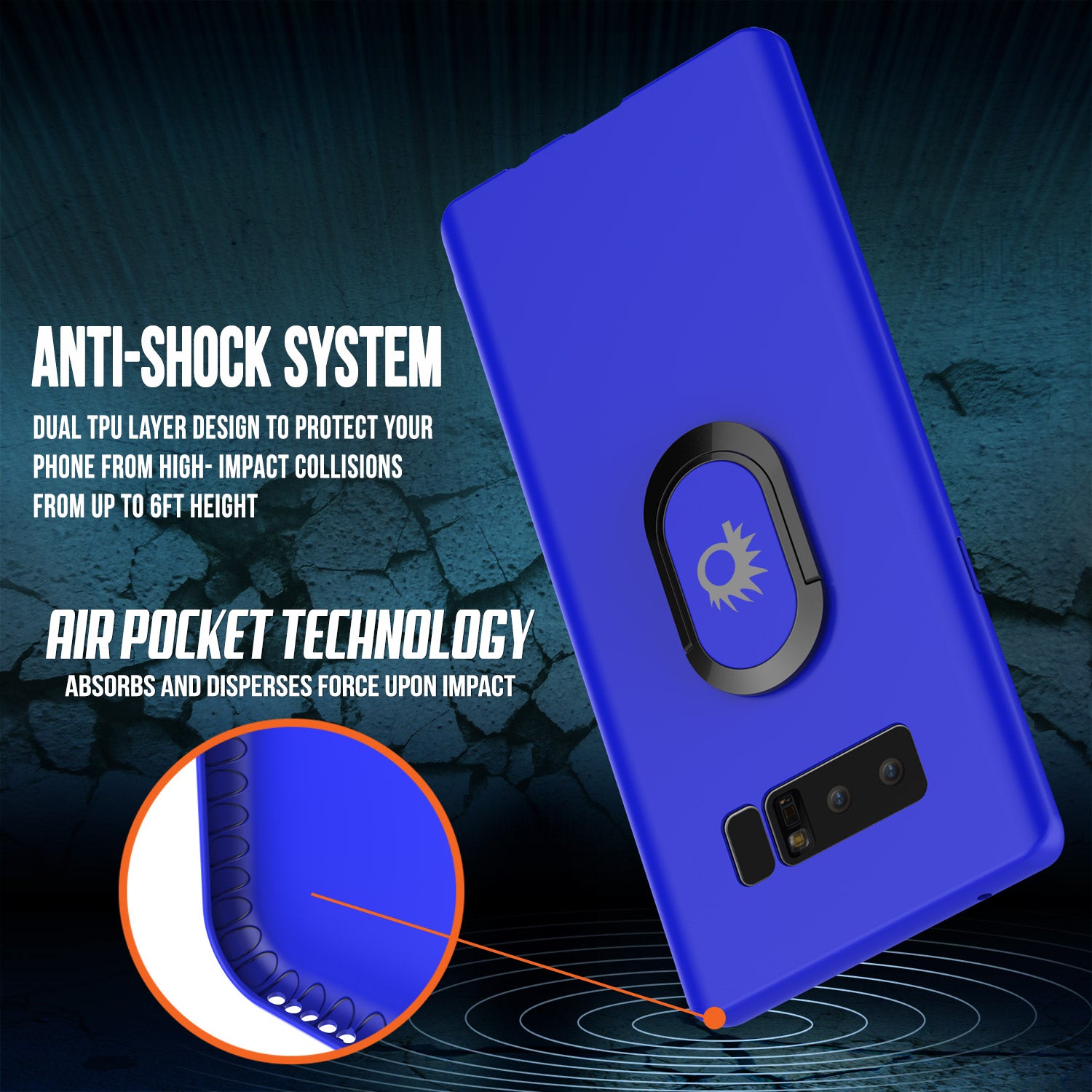 Galaxy Note 8 Punkcase Magnetix Screen Protector Slim Case [Blue]