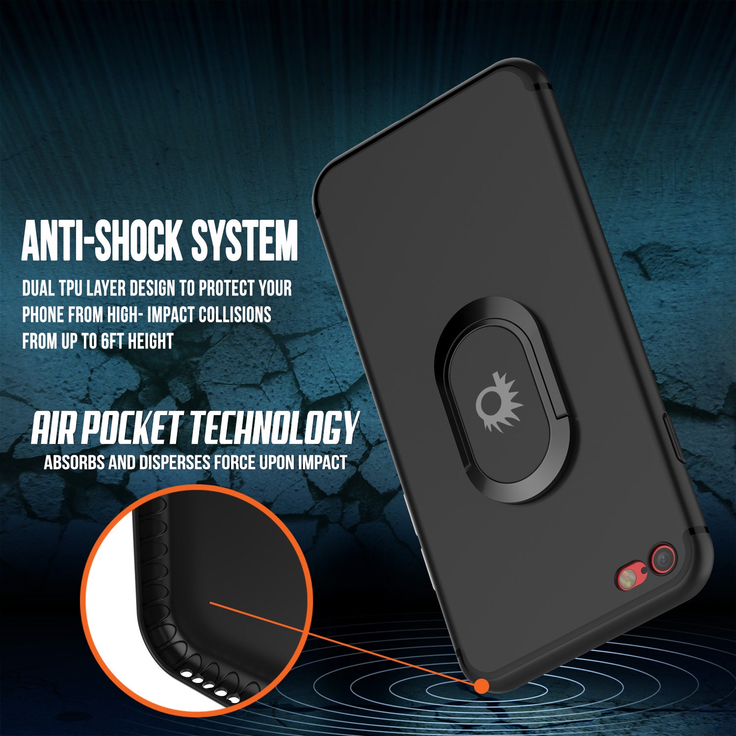 iPhone 8 Case, Punkcase Magnetix Protective TPU Cover W/ Kickstand, PLUS Tempered Glass Screen Protector [Black]