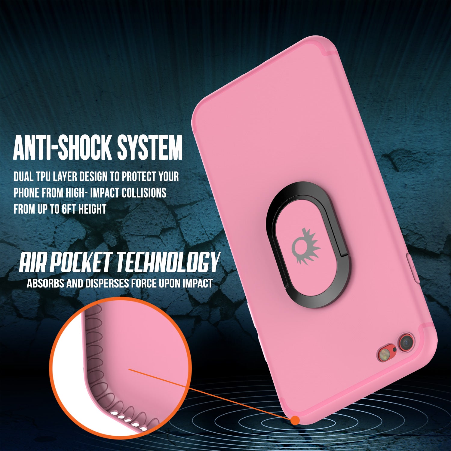 iPhone 8 Case, Punkcase Magnetix Protective TPU Cover W/ Kickstand, Tempered Glass Screen Protector [pink]