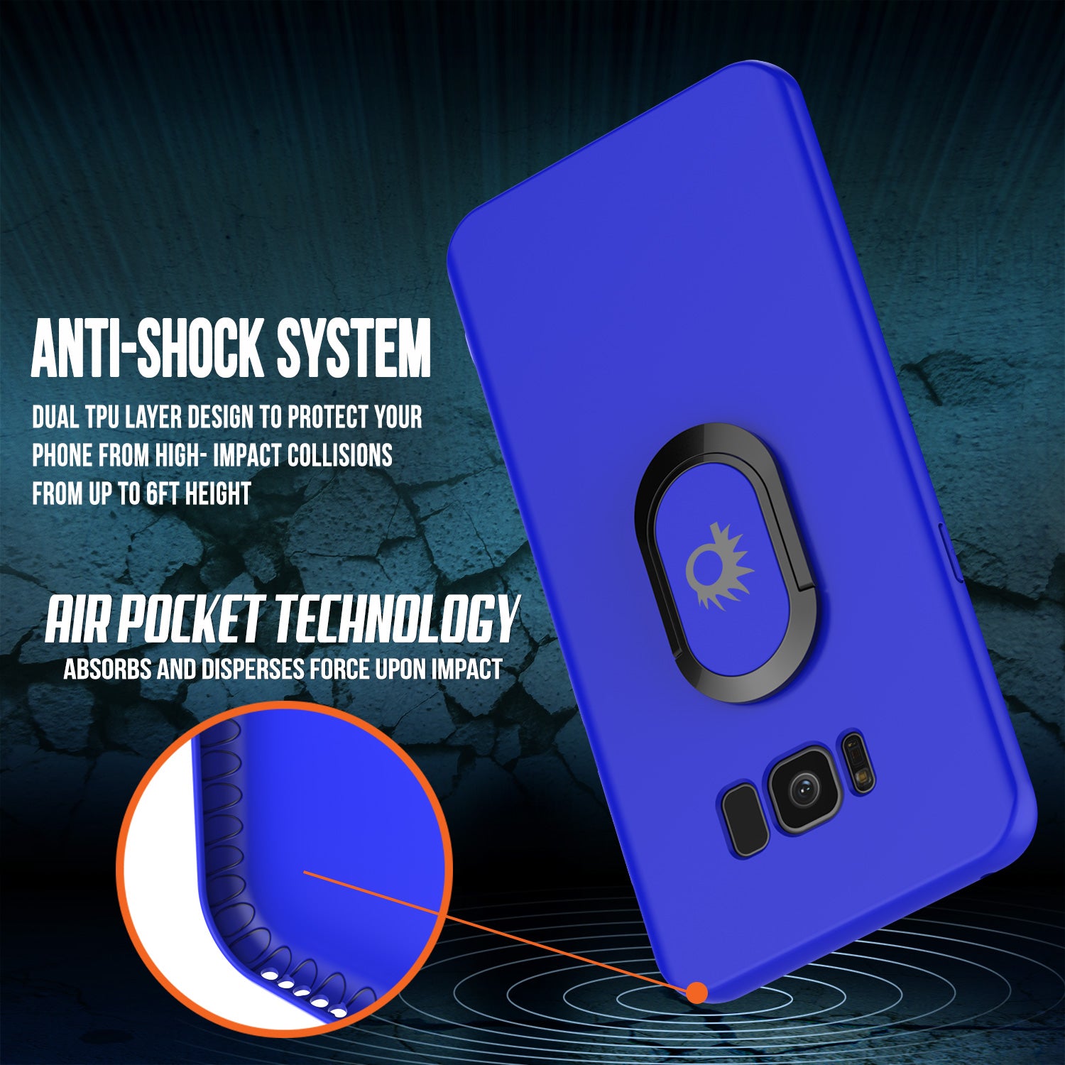 Galaxy S8 PLUS, Punkcase Magnetix Protective TPU Cover W/ Kickstand, Screen Protector [Blue]