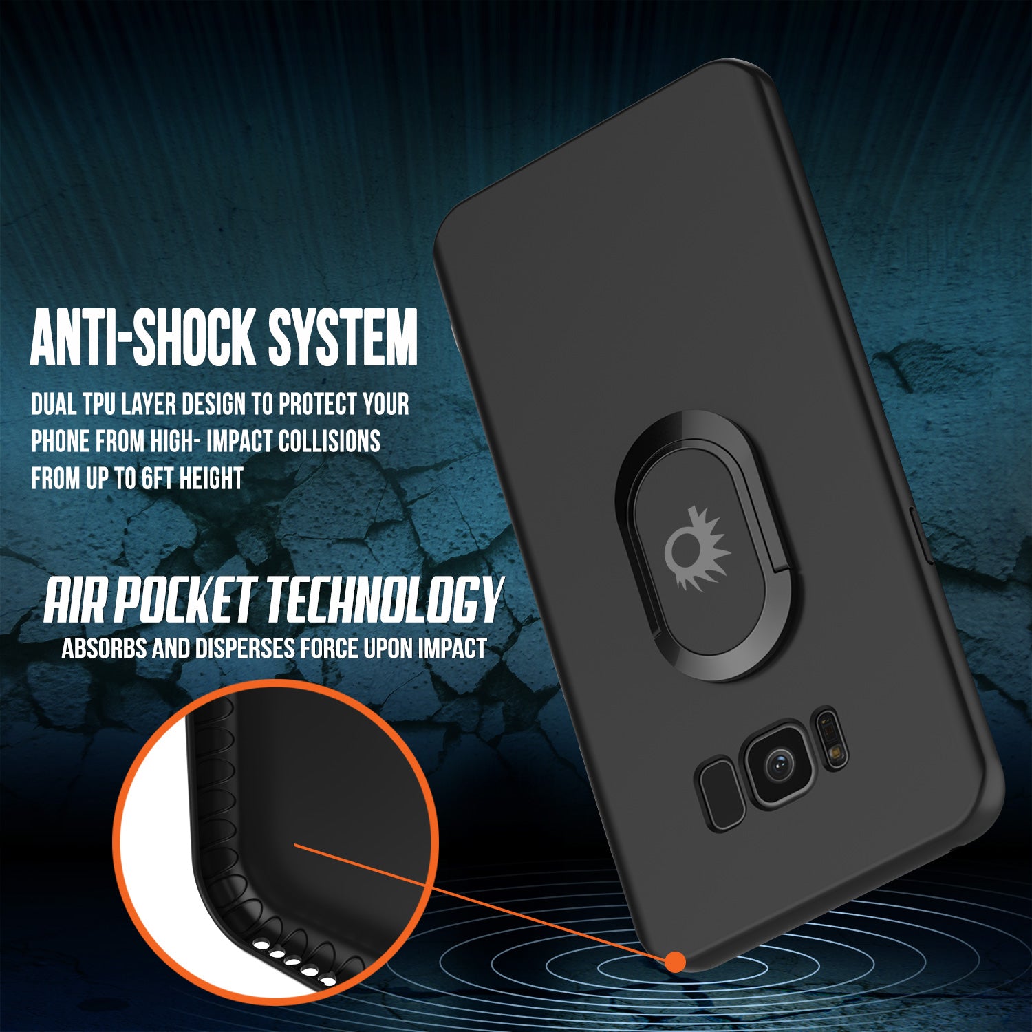 Galaxy S8 PLUS, Punkcase Magnetix Protective TPU Cover W/ Kickstand, Screen Protector [Black]