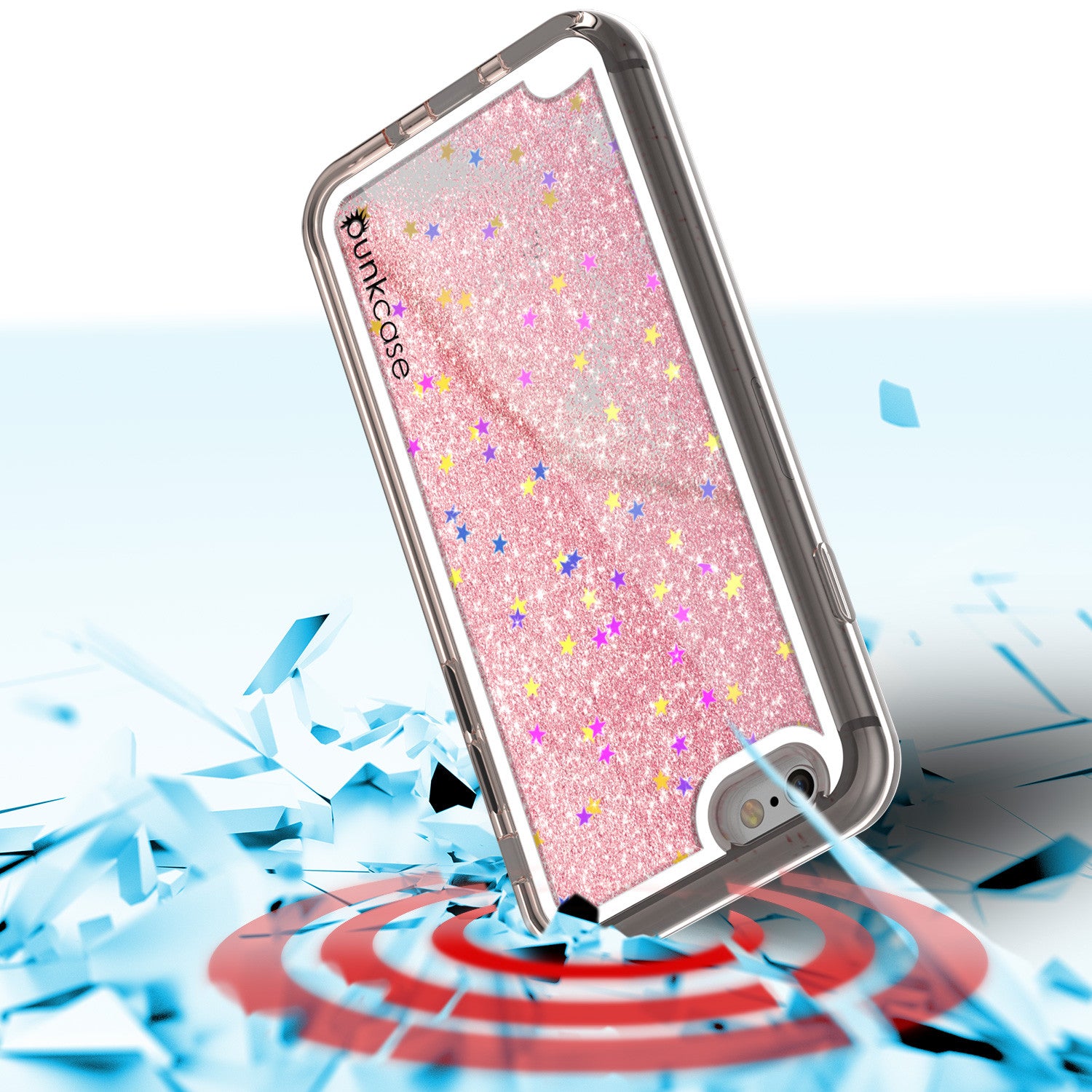 iPhone 7 Case, PunkCase LIQUID Rose Series, Protective Dual Layer Floating Glitter Cover