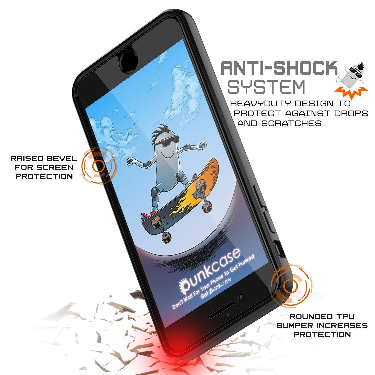 iPhone SE (4.7") Case Punkcase® LUCID 2.0 Black Series w/ PUNK SHIELD Screen Protector | Ultra Fit