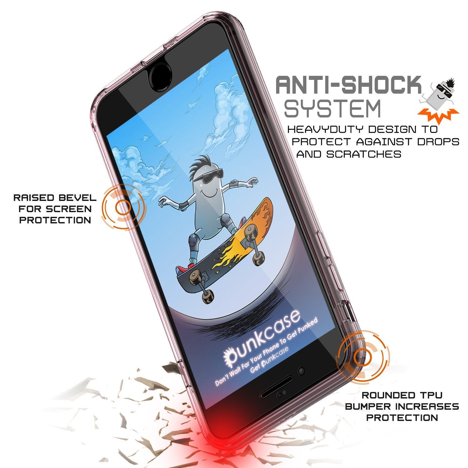 iPhone SE (4.7") Case Punkcase® LUCID 2.0 Crystal Pink Series w/ PUNK SHIELD Screen Protector | Ultra Fit