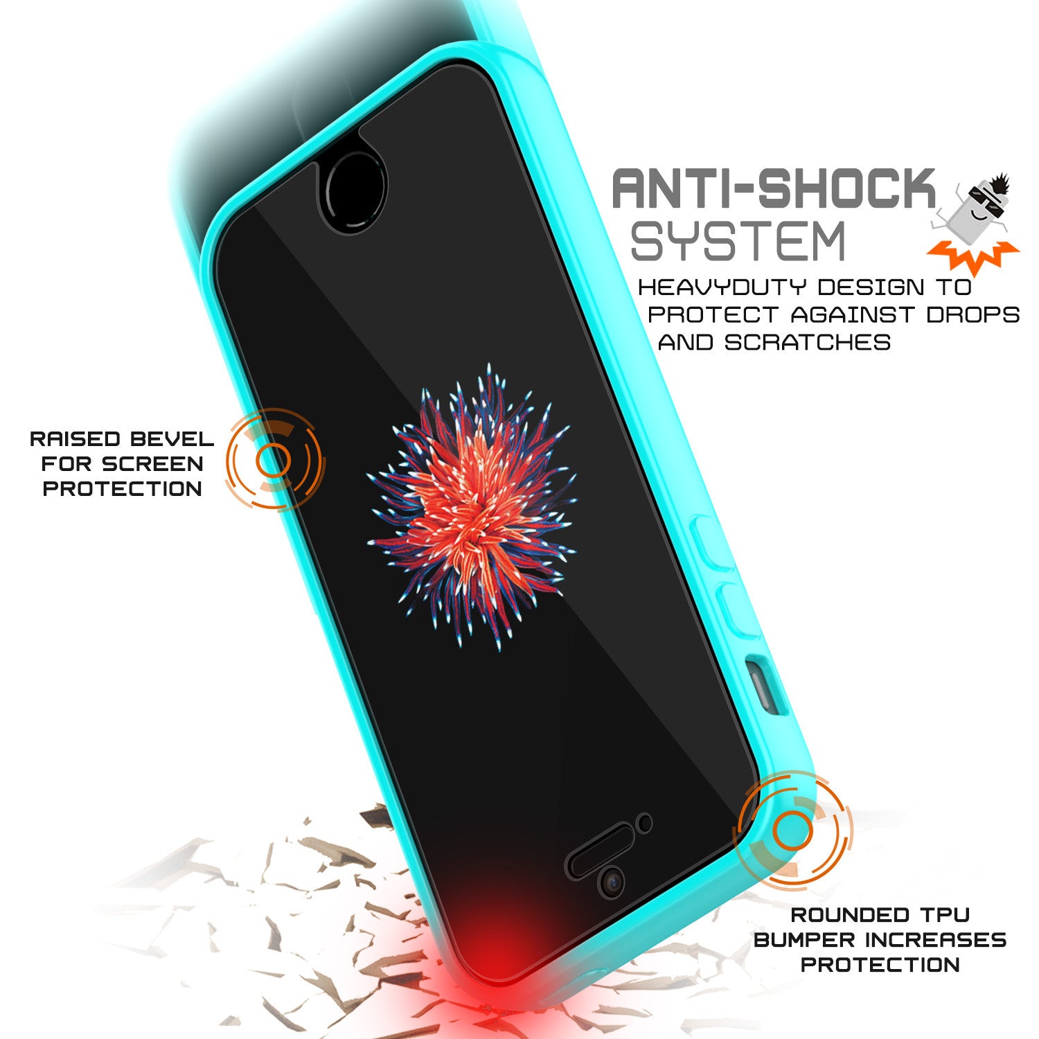 iPhone SE/5S/5 Case Punkcase® LUCID 2.0 Teal Series w/ PUNK SHIELD Screen Protector | Ultra Fit