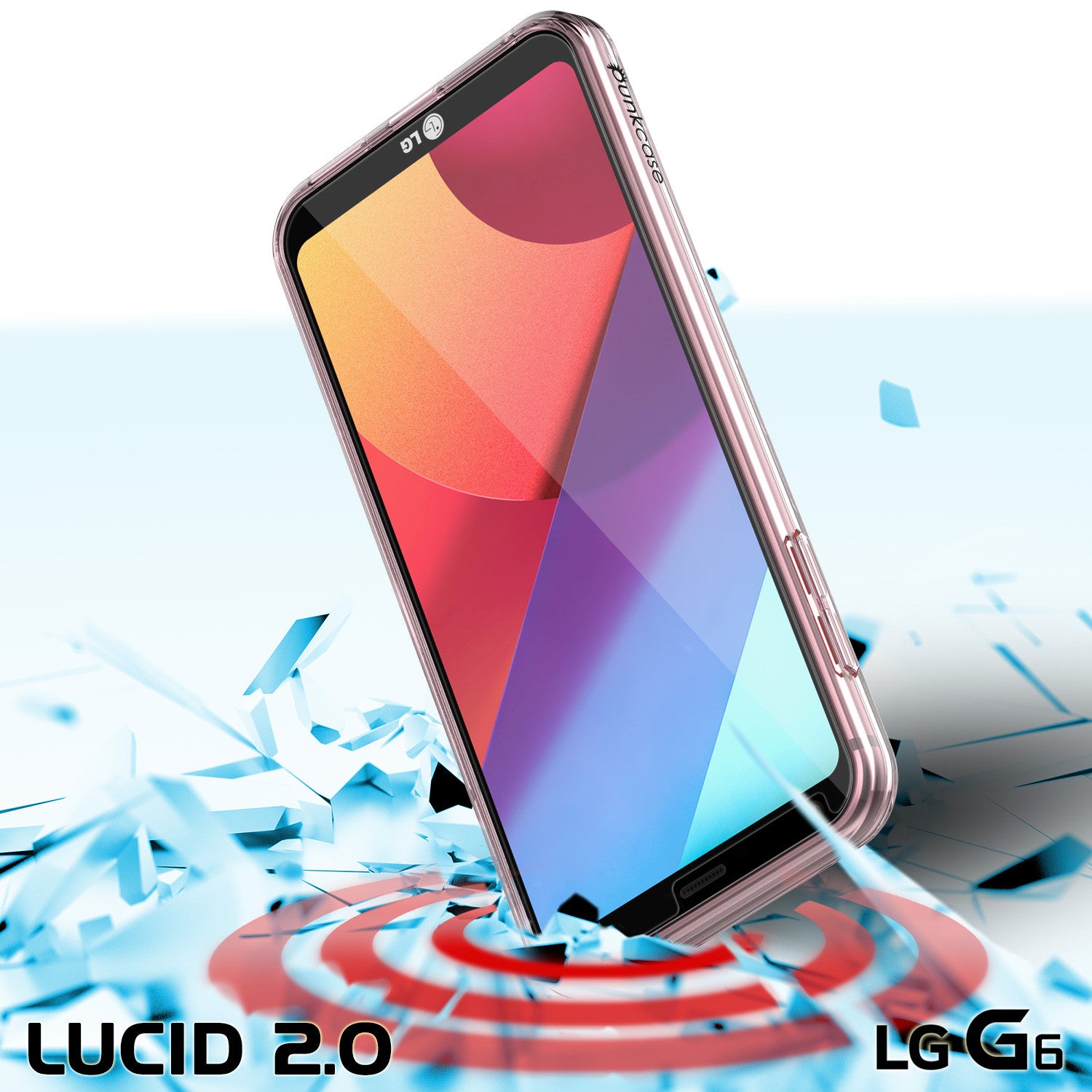 LG G6 Case Punkcase® LUCID 2.0 Crystal Pink Series w/ PUNK SHIELD Screen Protector | Ultra Fit