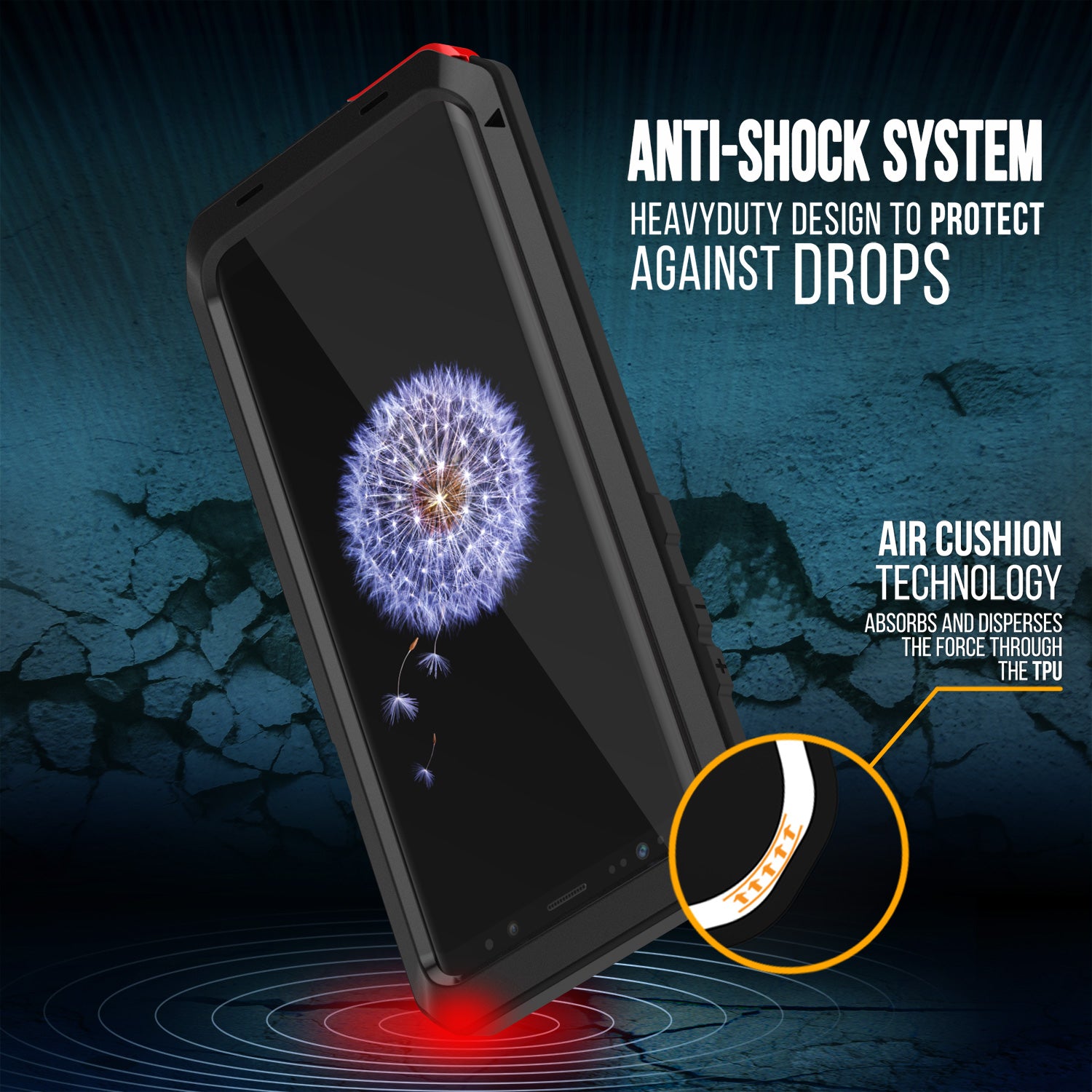 Galaxy S9 Plus Metal Case, Heavy Duty Military Grade Rugged Armor Cover [Black]