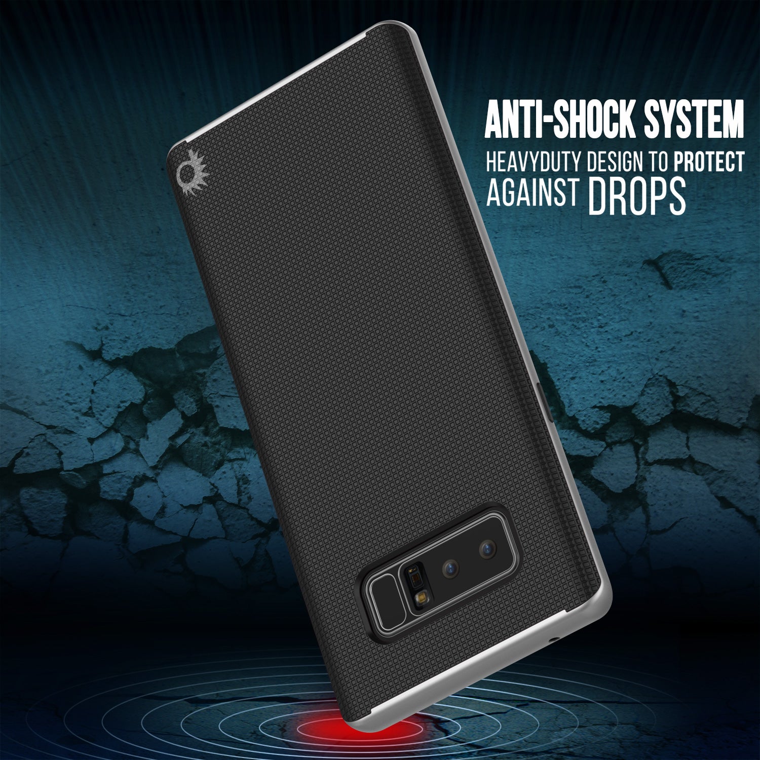 Galaxy Note 8 Hybrid 3-Piece Anti-Shock Dual Layer Case | Silver