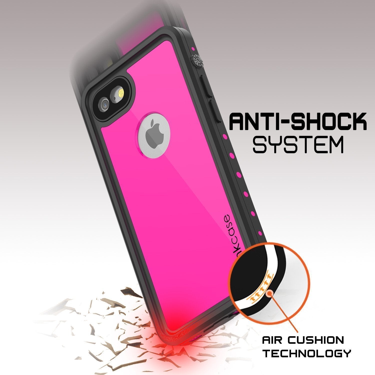 iPhone SE (4.7") Waterproof Case, Punkcase [Pink] [StudStar Series] [Slim Fit][IP68 Certified]  [Dirtproof] [Snowproof]