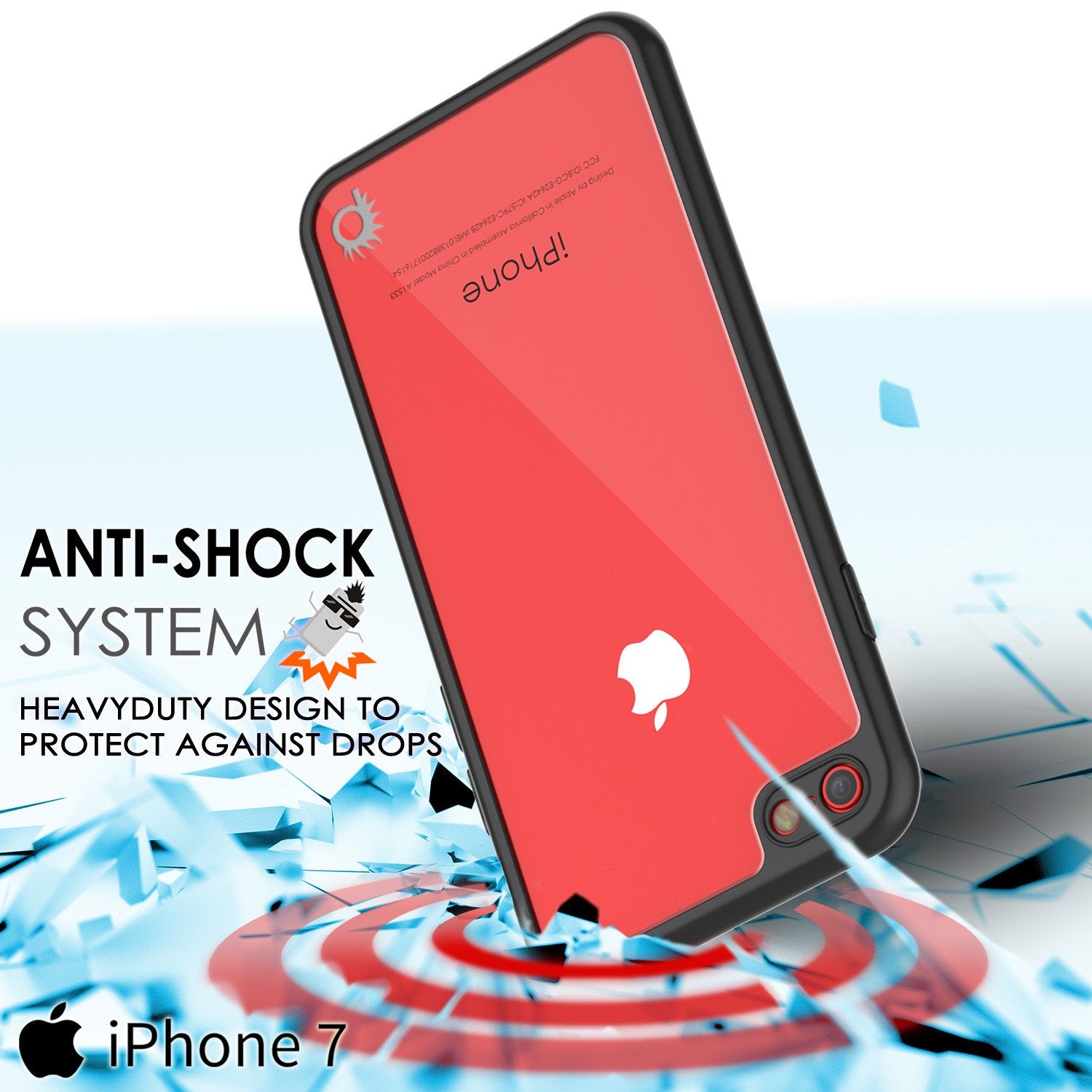 iPhone 8 Case [MASK Series] [BLACK] Full Body Hybrid Dual Layer TPU Cover W/ protective Tempered Glass Screen Protector