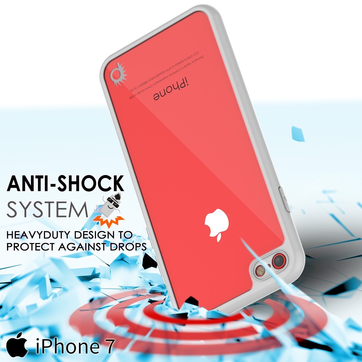 iPhone SE (4.7") Case [MASK Series] [WHITE] Full Body Hybrid Dual Layer TPU Cover W/ protective Tempered Glass Screen Protector