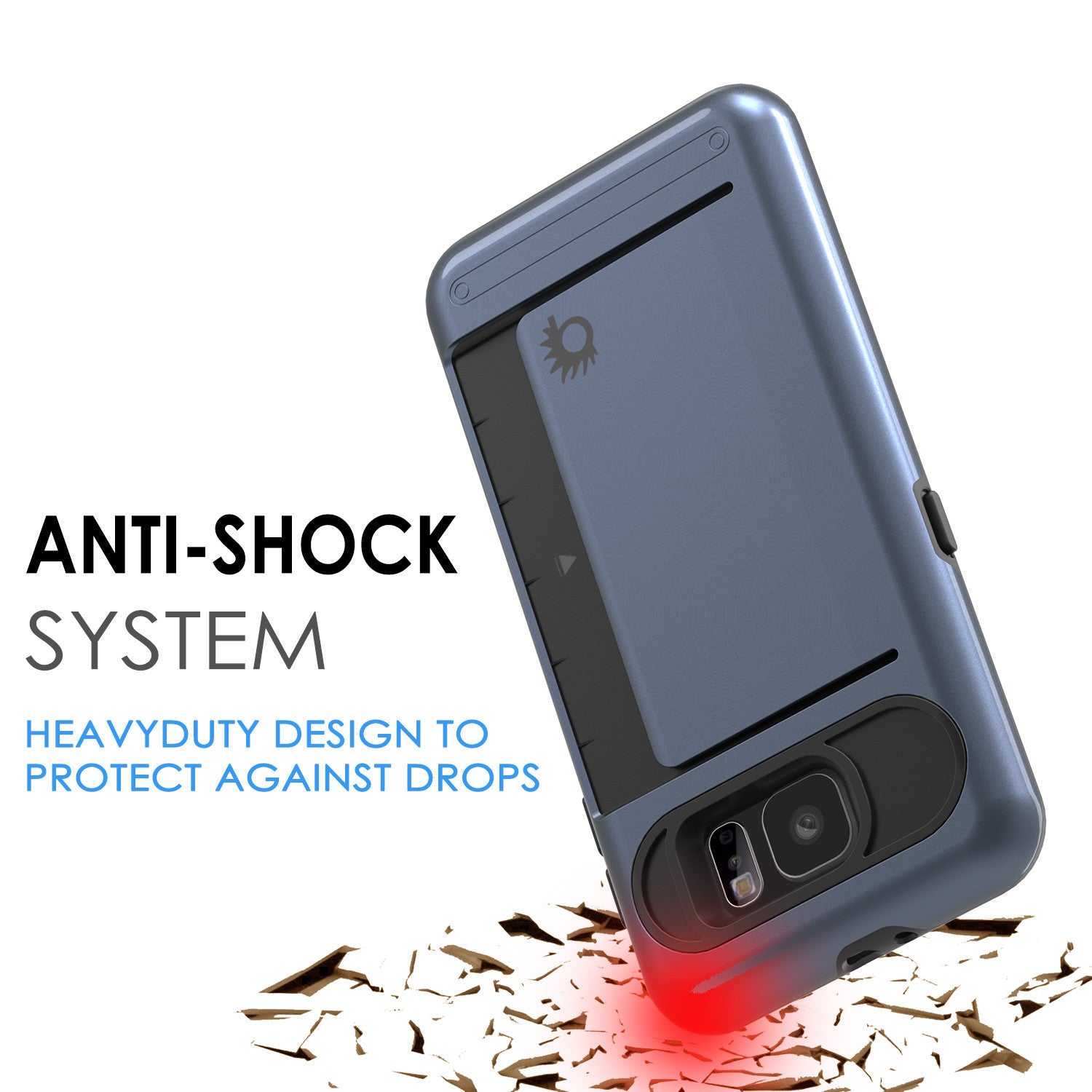 Galaxy S6 EDGE Plus Case PunkCase CLUTCH Navy Series Slim Armor Soft Cover Case w/ Screen Protector