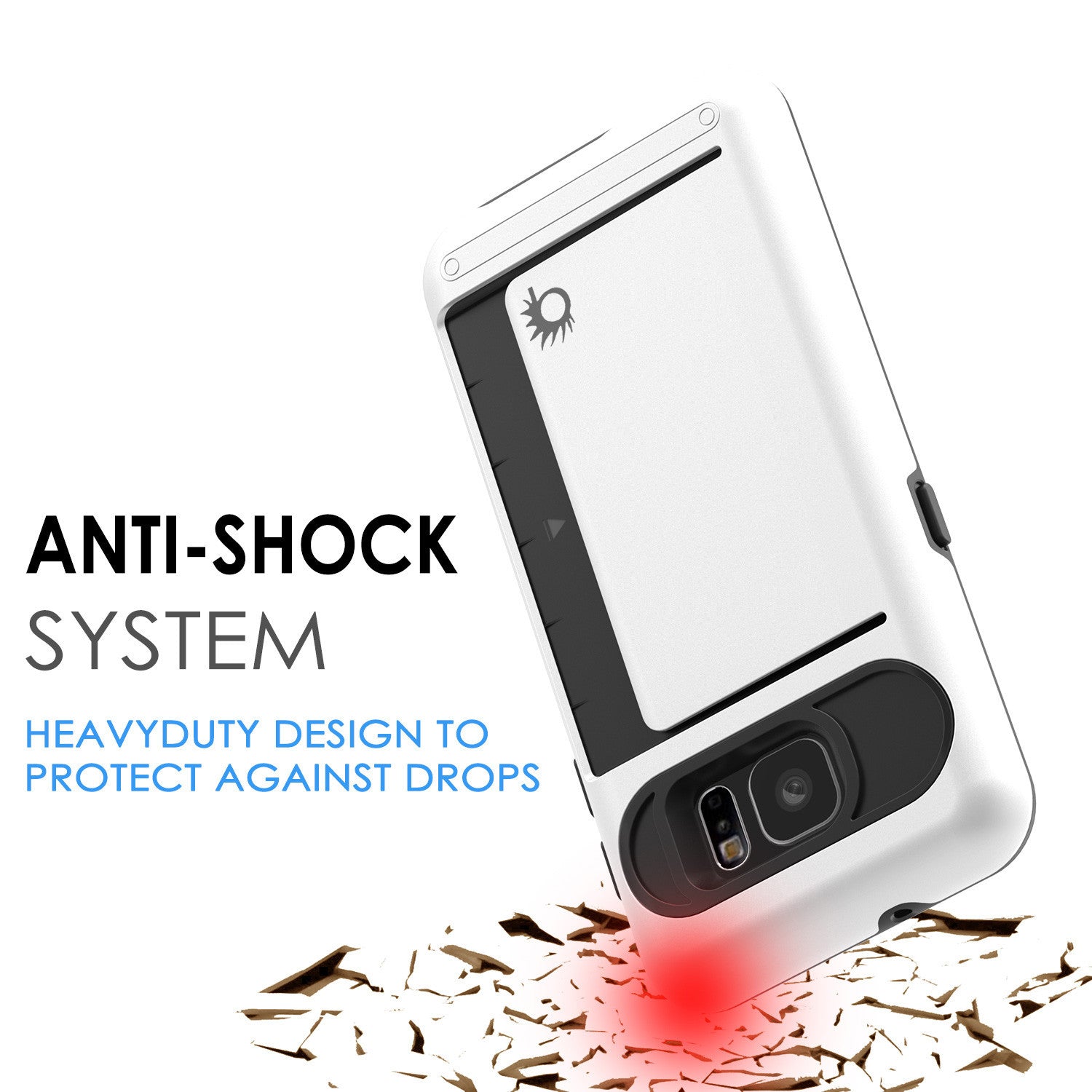 Galaxy S7 EDGE Case PunkCase CLUTCH White Series Slim Armor Soft Cover Case w/ Screen Protector