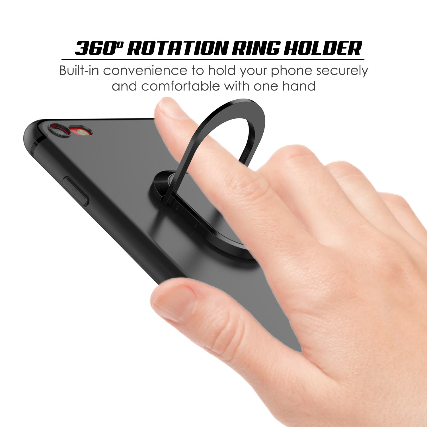 iPhone 8 Case, Punkcase Magnetix Protective TPU Cover W/ Kickstand, PLUS Tempered Glass Screen Protector [Black]