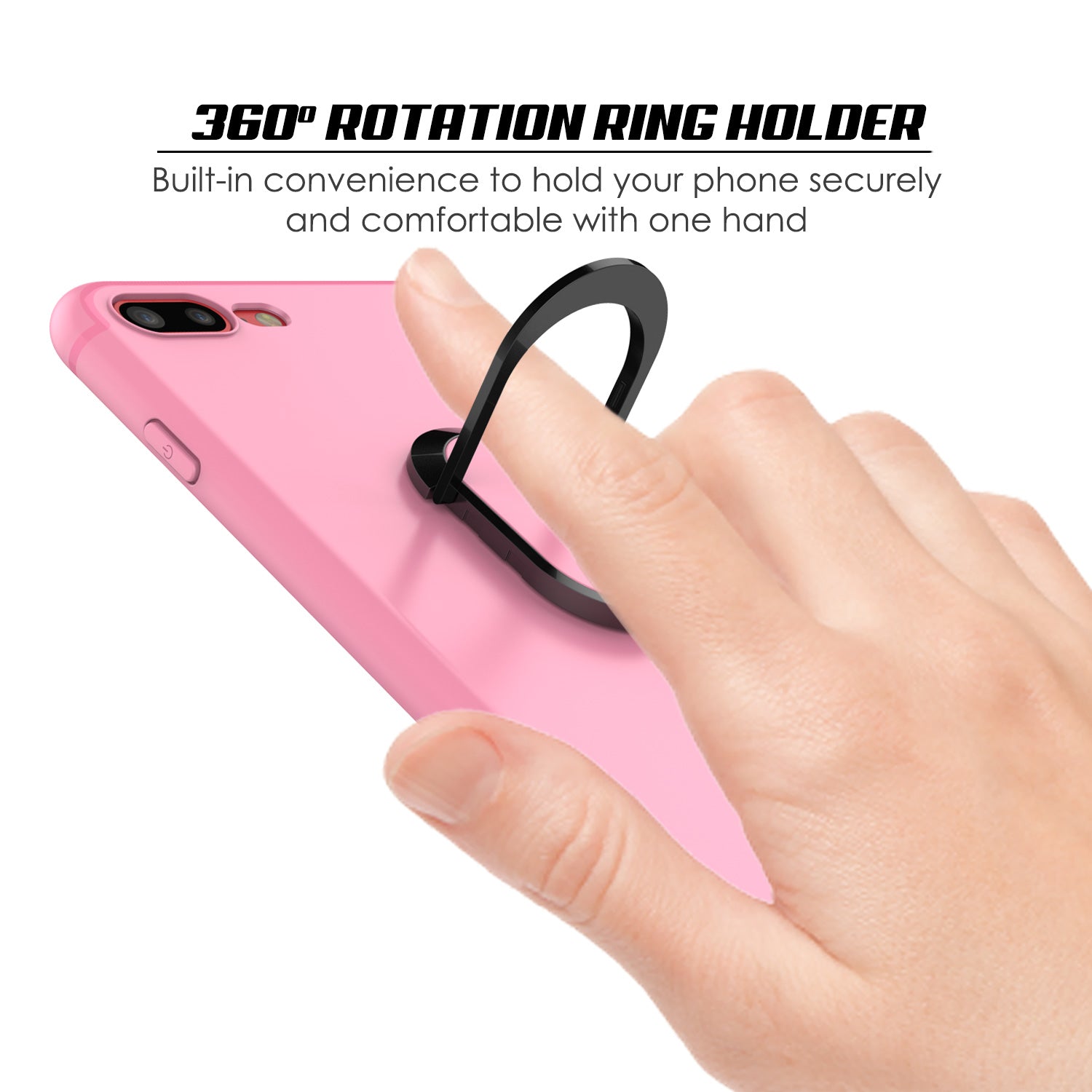 iPhone 8 PLUS Case, Punkcase Magnetix Protective TPU Cover W/ Kickstand, Tempered Glass Screen Protector [Pink]