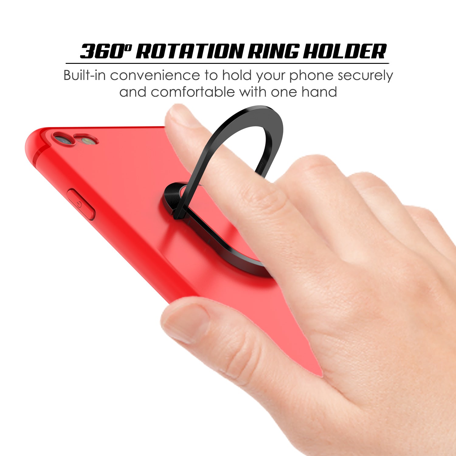 iPhone 8 Case, Punkcase Magnetix Protective TPU Cover W/ Kickstand, Tempered Glass Screen Protector [Red]