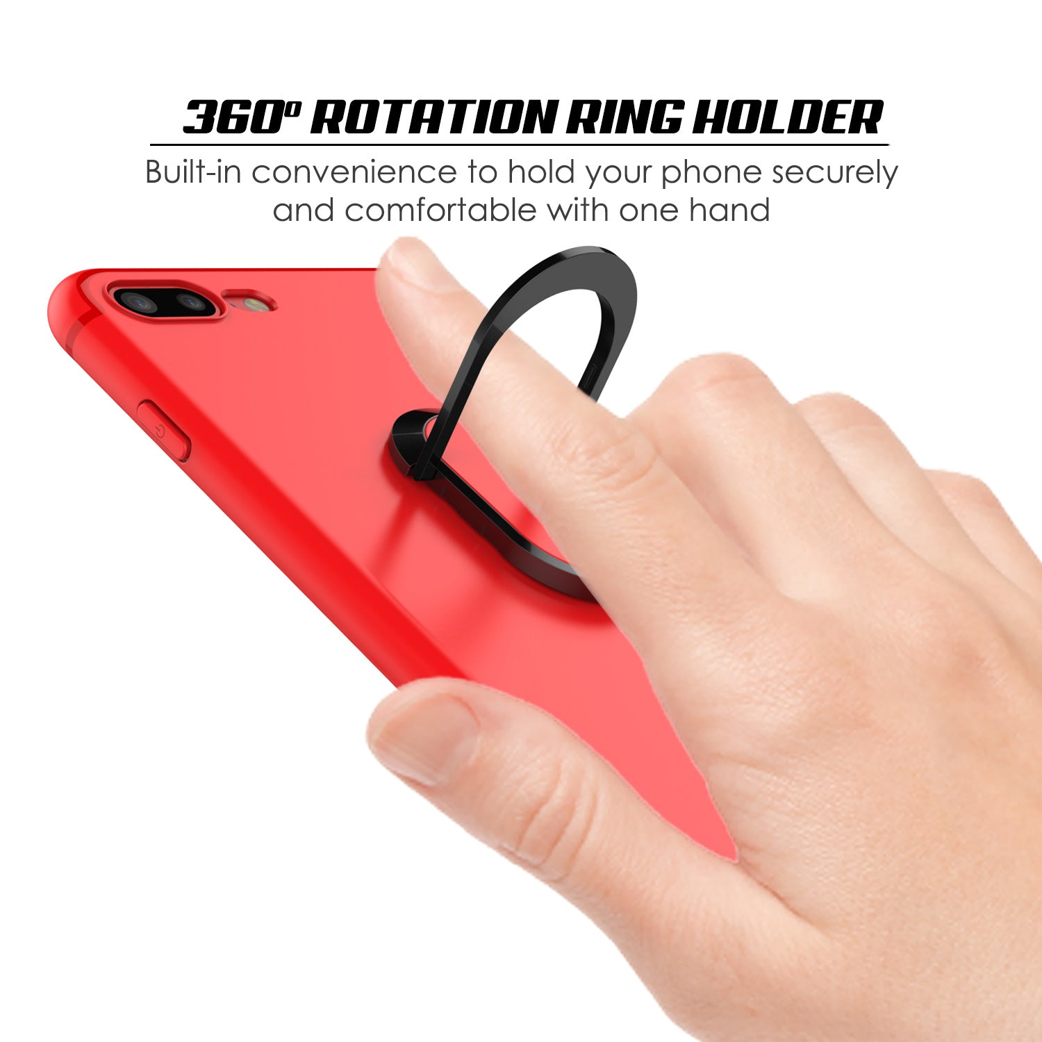 iPhone 8 PLUS Case, Punkcase Magnetix Protective TPU Cover W/ Kickstand, Tempered Glass Screen Protector [Red]