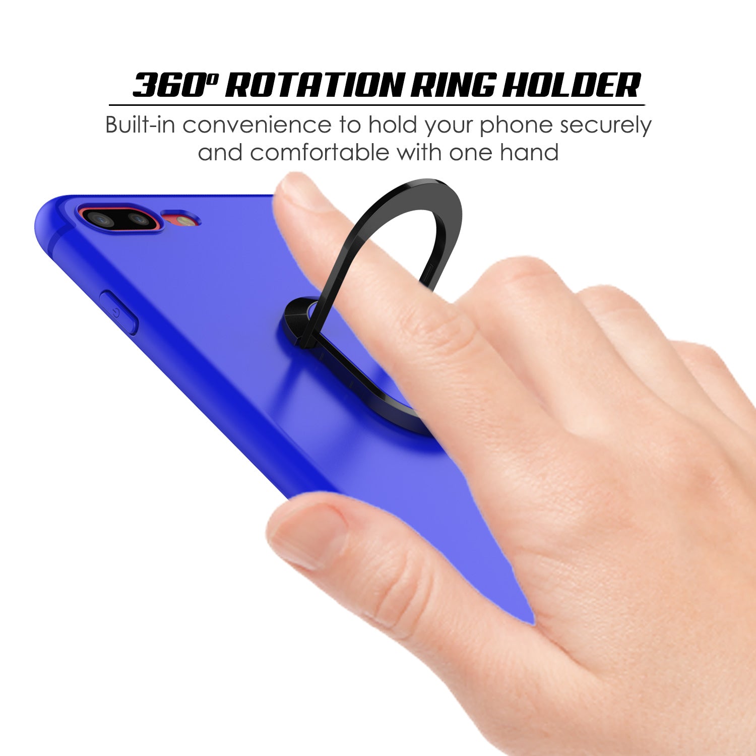 iPhone 8 PLUS Case, Punkcase Magnetix Protective TPU Cover W/ Kickstand, Tempered Glass Screen Protector [Blue]