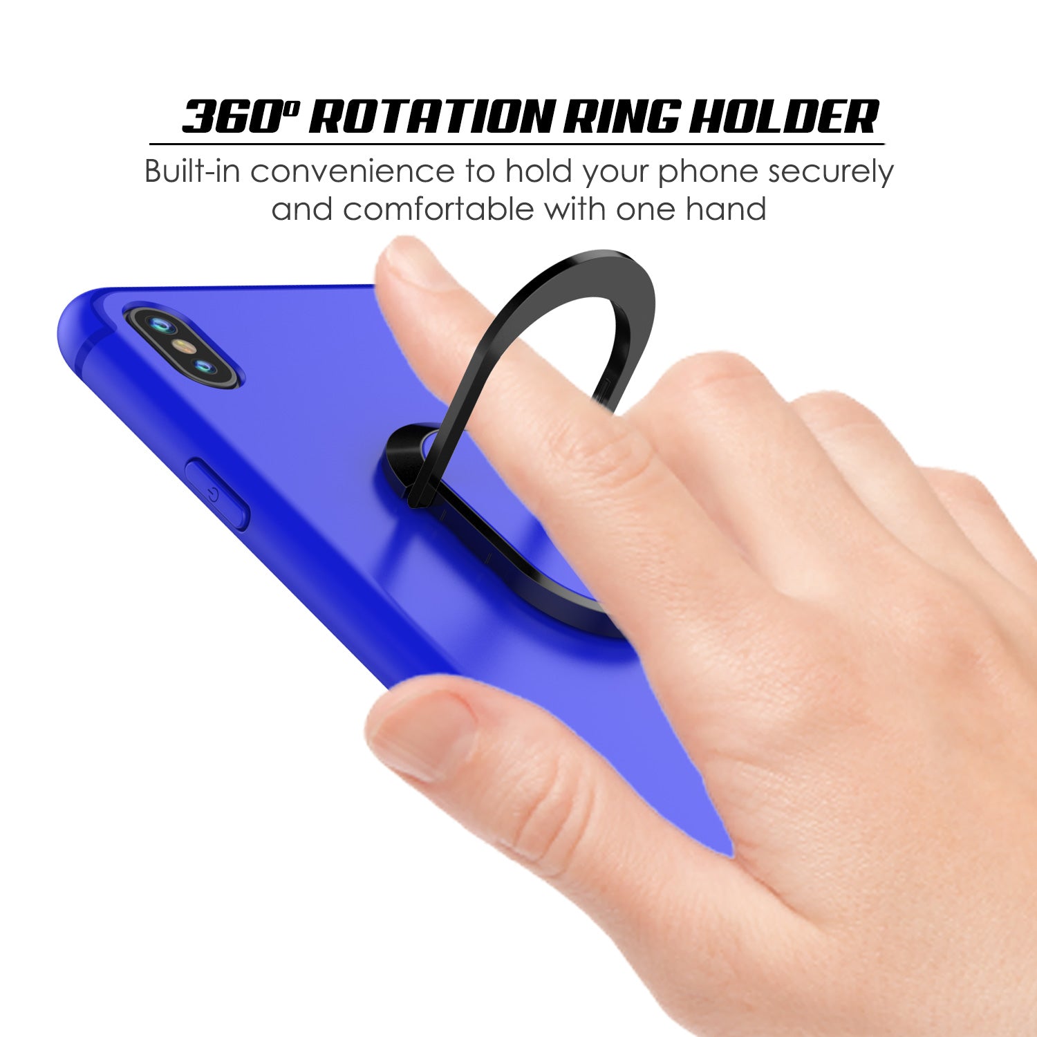 iPhone X Case, Punkcase Magnetix Protective TPU Cover W/ Kickstand, Tempered Glass Screen Protector [Blue]