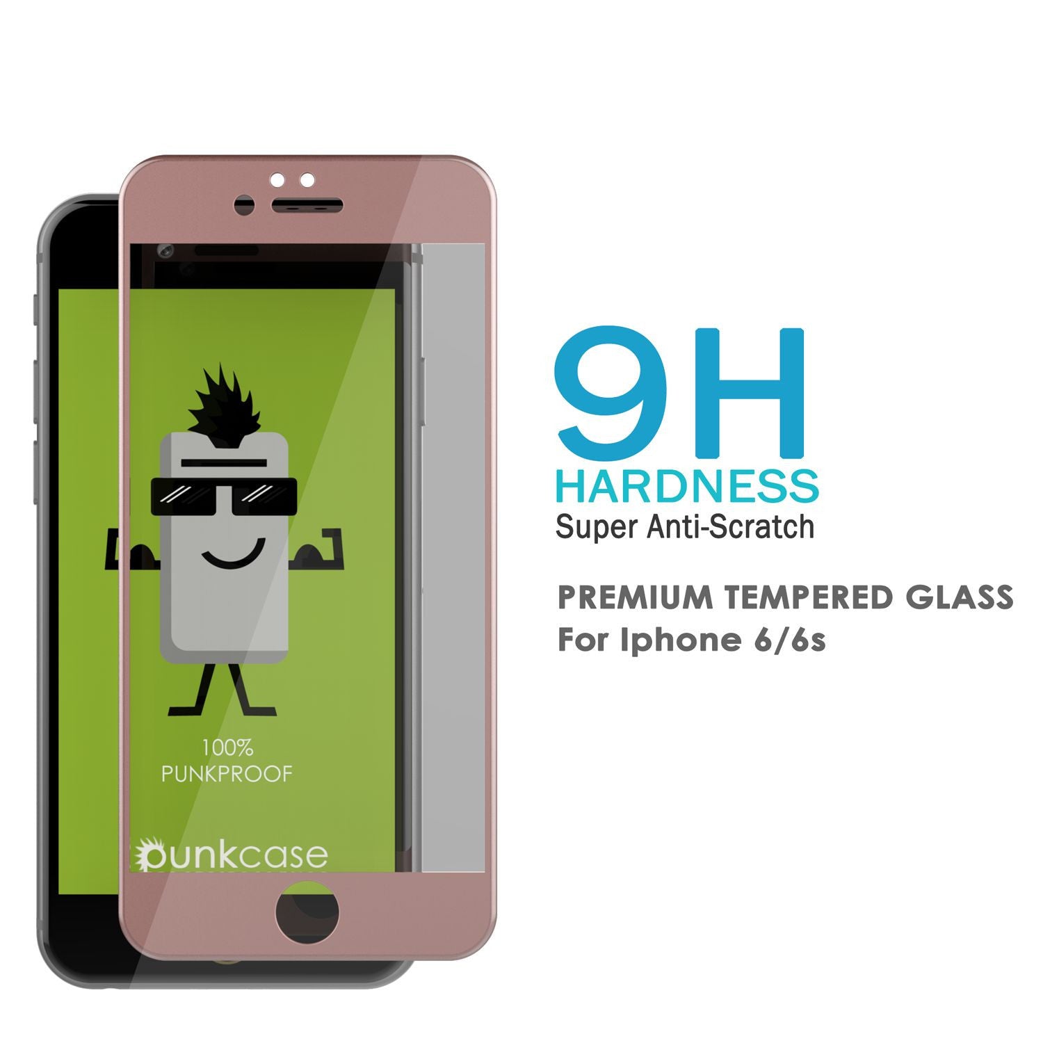 iPhone 6+/6s+ Plus Rose Gold Screen Protector, Punkcase SHIELD Tempered Glass 0.33mm Thick 9H