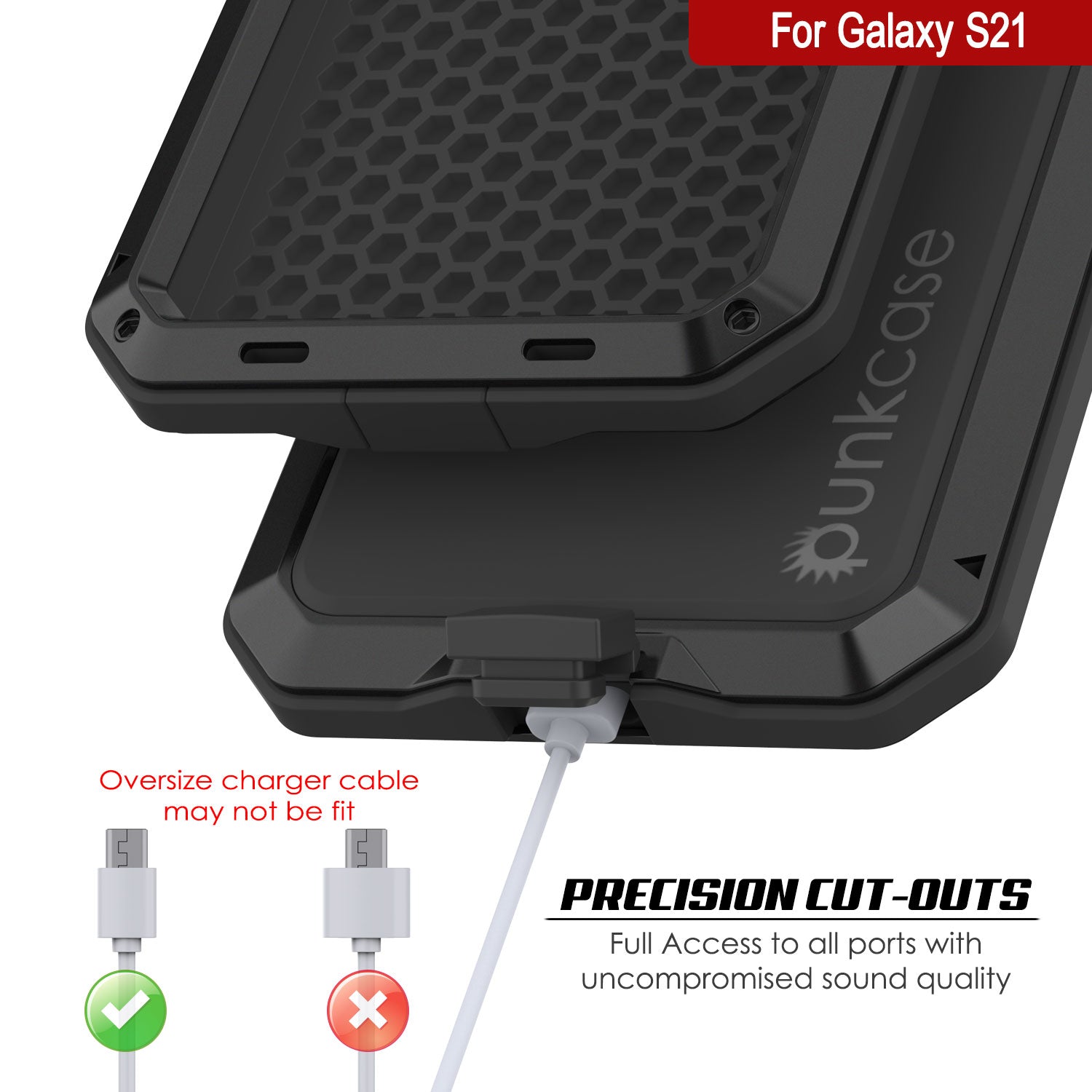 Galaxy S21 Metal Case, Heavy Duty Military Grade Rugged Armor Cover [Black]