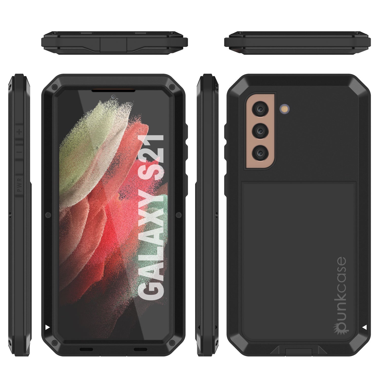 Galaxy S21 FE Metal Case, Heavy Duty Military Grade Rugged Armor Cover [Black]