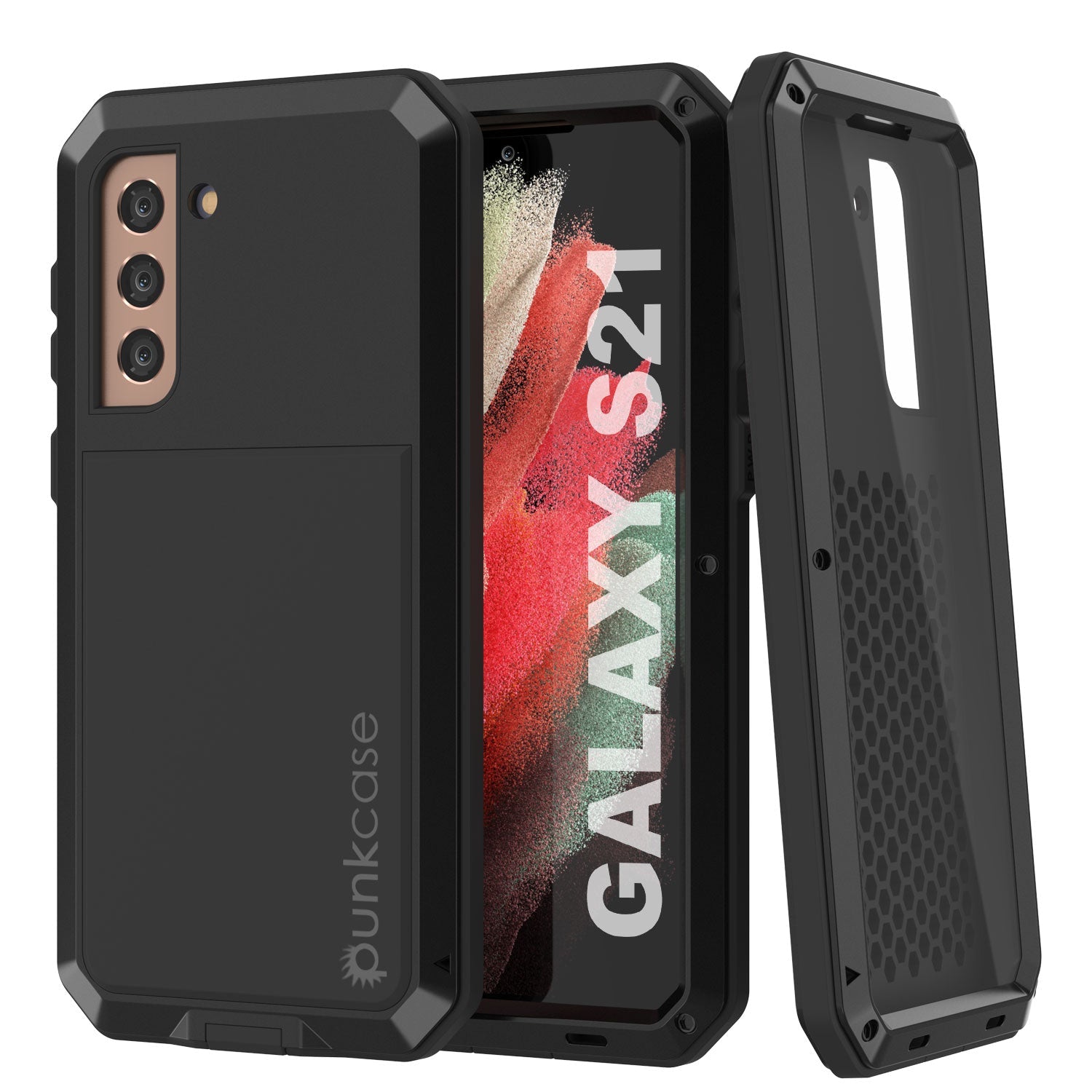 Galaxy S21 FE Metal Case, Heavy Duty Military Grade Rugged Armor Cover [Black]
