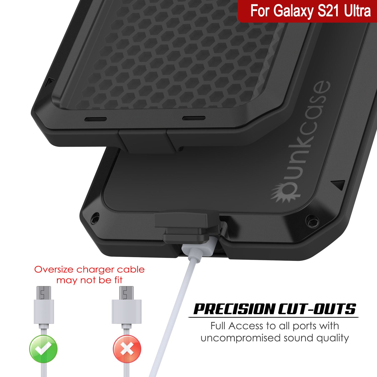 Galaxy S21 Ultra Metal Case, Heavy Duty Military Grade Rugged Armor Cover [Black]