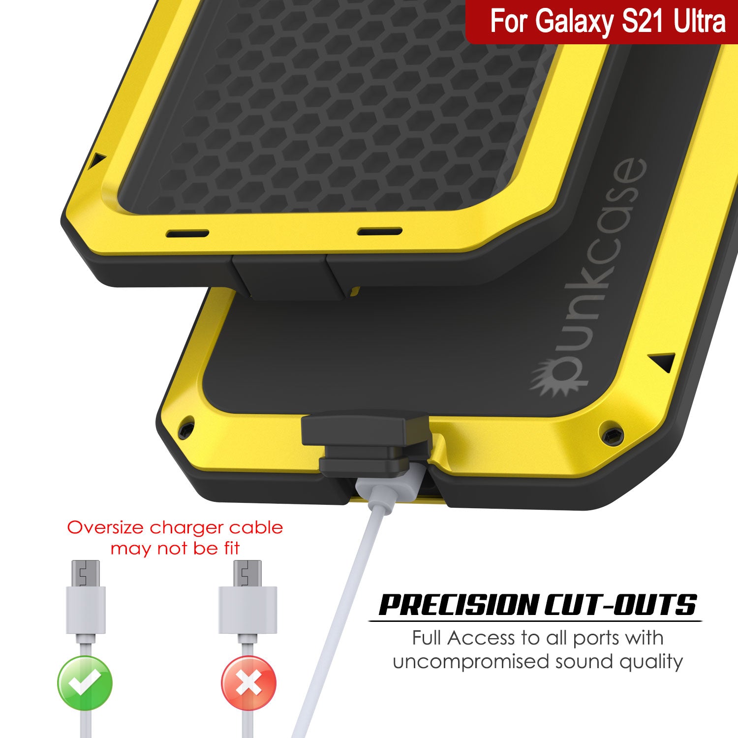 Galaxy S21 Ultra Metal Case, Heavy Duty Military Grade Rugged Armor Cover [Neon]