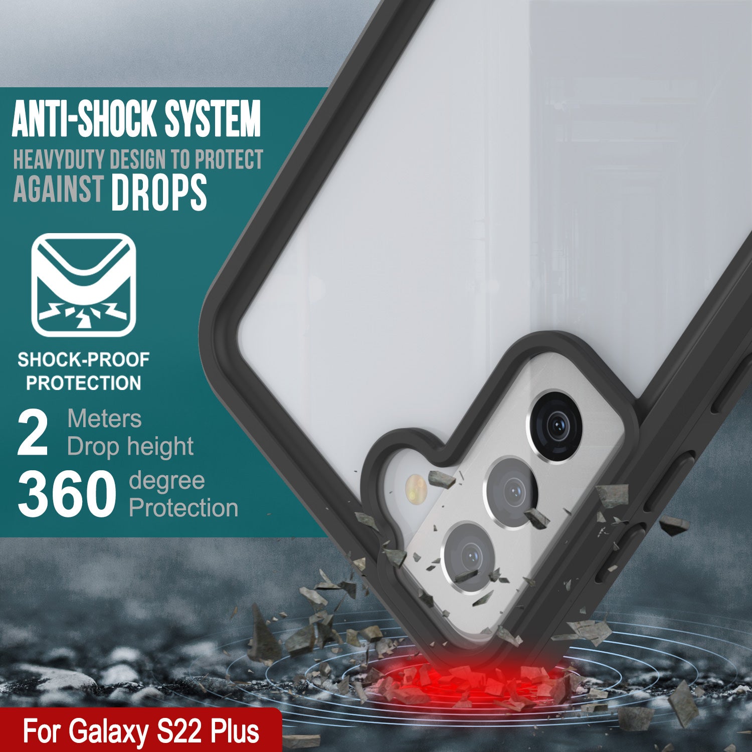 Galaxy S22+ Plus Water/ Shock/ Snowproof [Extreme Series] Slim Screen Protector Case [Pink]