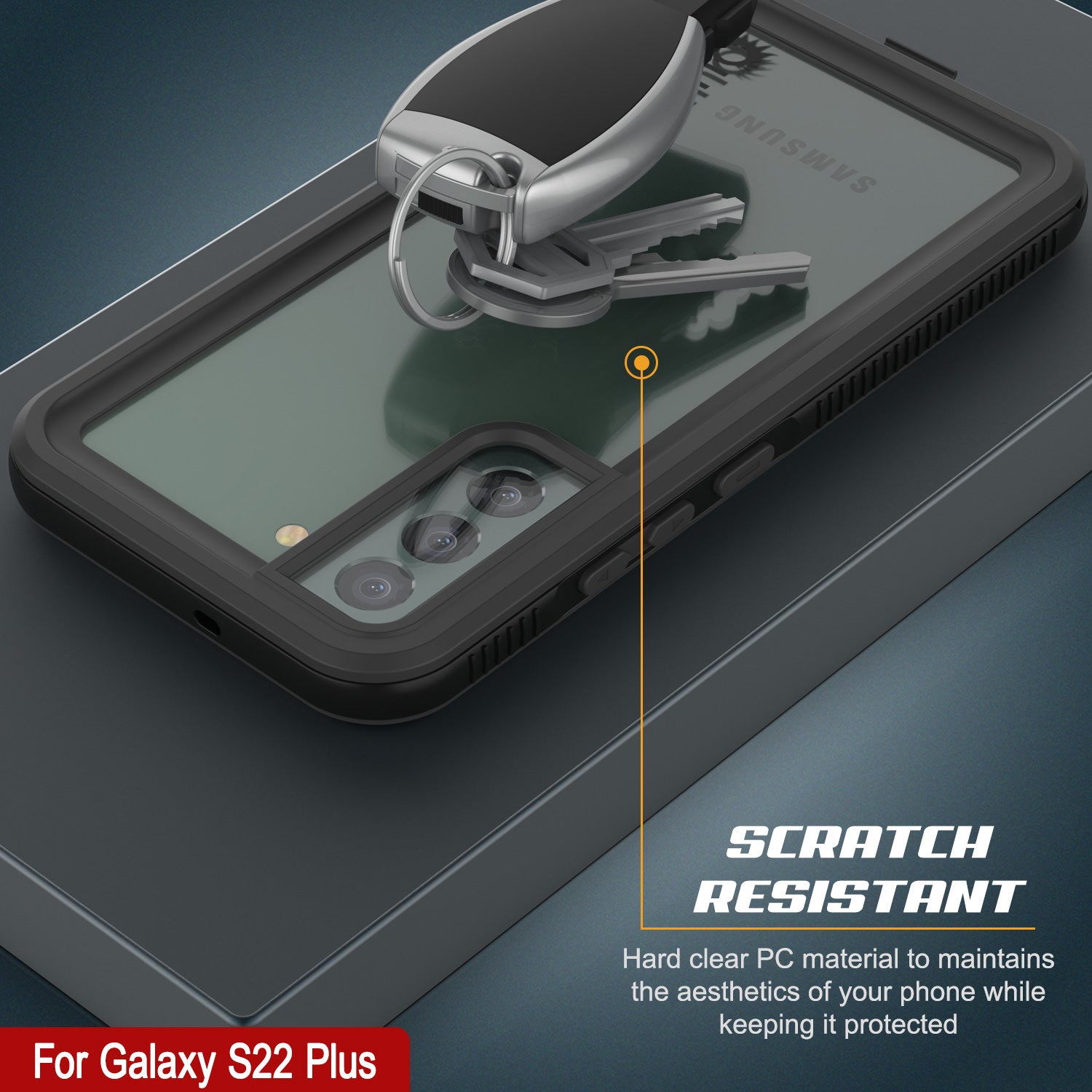 Galaxy S22+ Plus Waterproof Case PunkCase Ultimato Clear Thin 6.6ft Underwater IP68 Shock/Snow Proof [Clear]