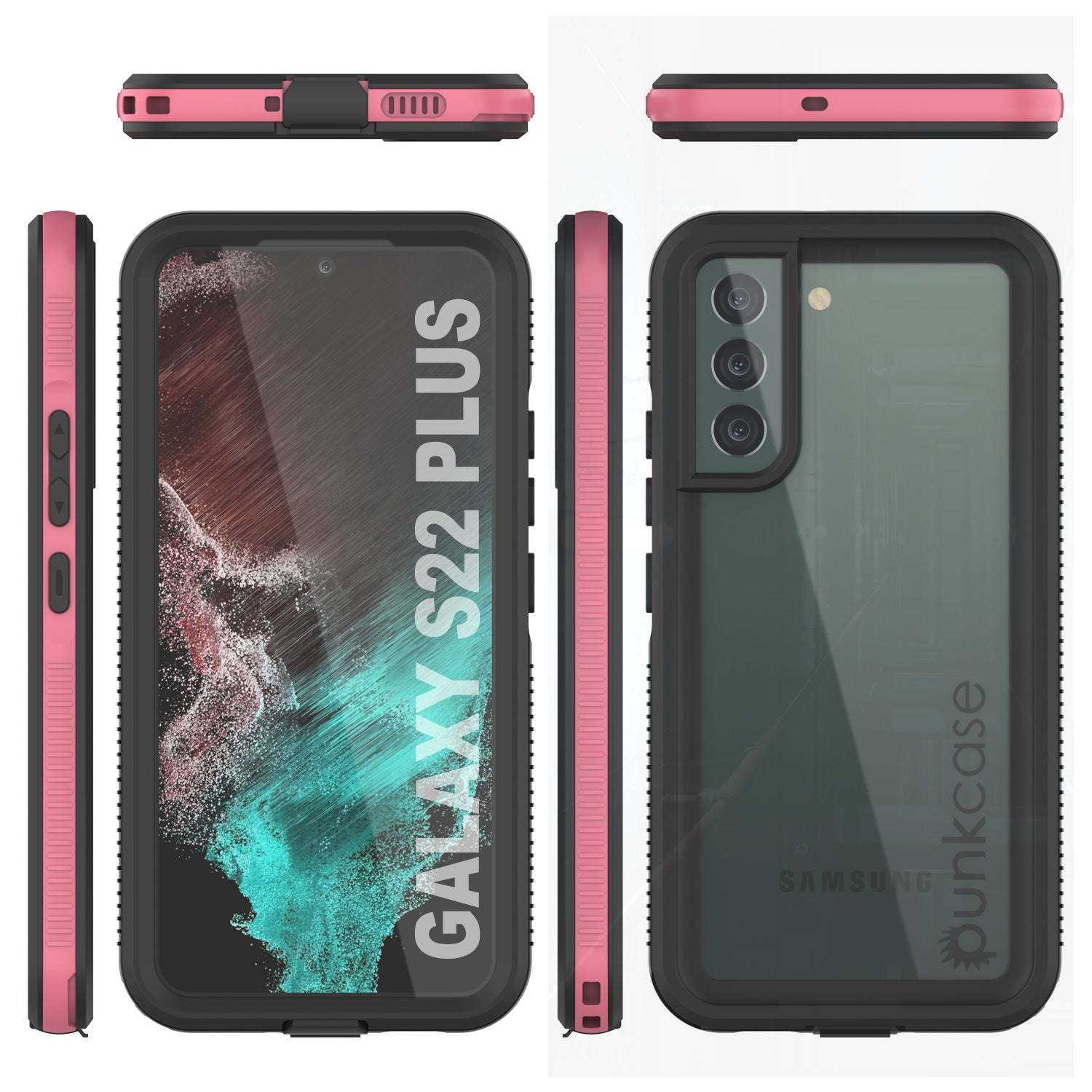 Galaxy S22+ Plus Waterproof Case PunkCase Ultimato Pink Thin 6.6ft Underwater IP68 Shock/Snow Proof [Pink]